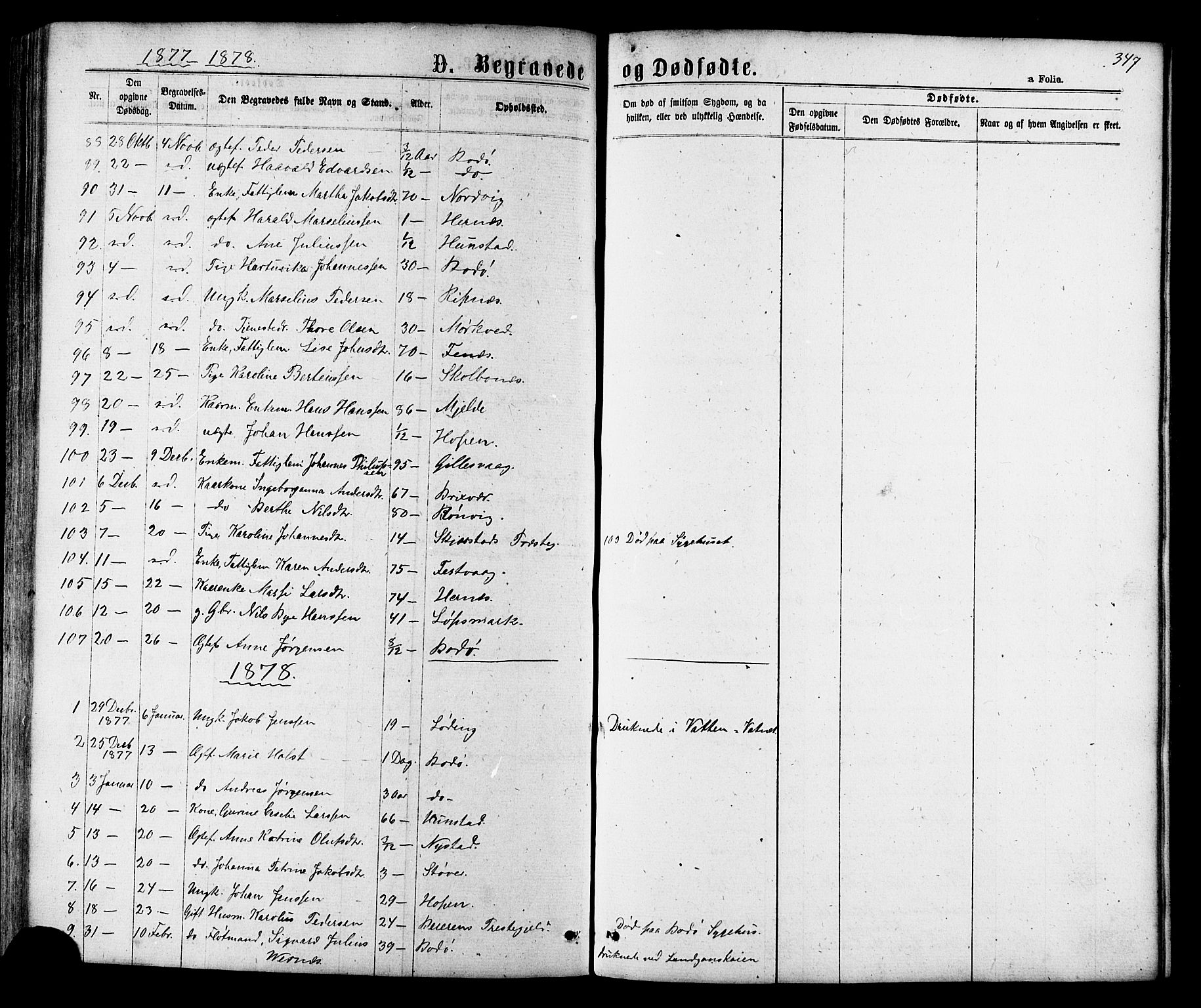 Ministerialprotokoller, klokkerbøker og fødselsregistre - Nordland, SAT/A-1459/801/L0029: Parish register (copy) no. 801C04, 1868-1878, p. 347