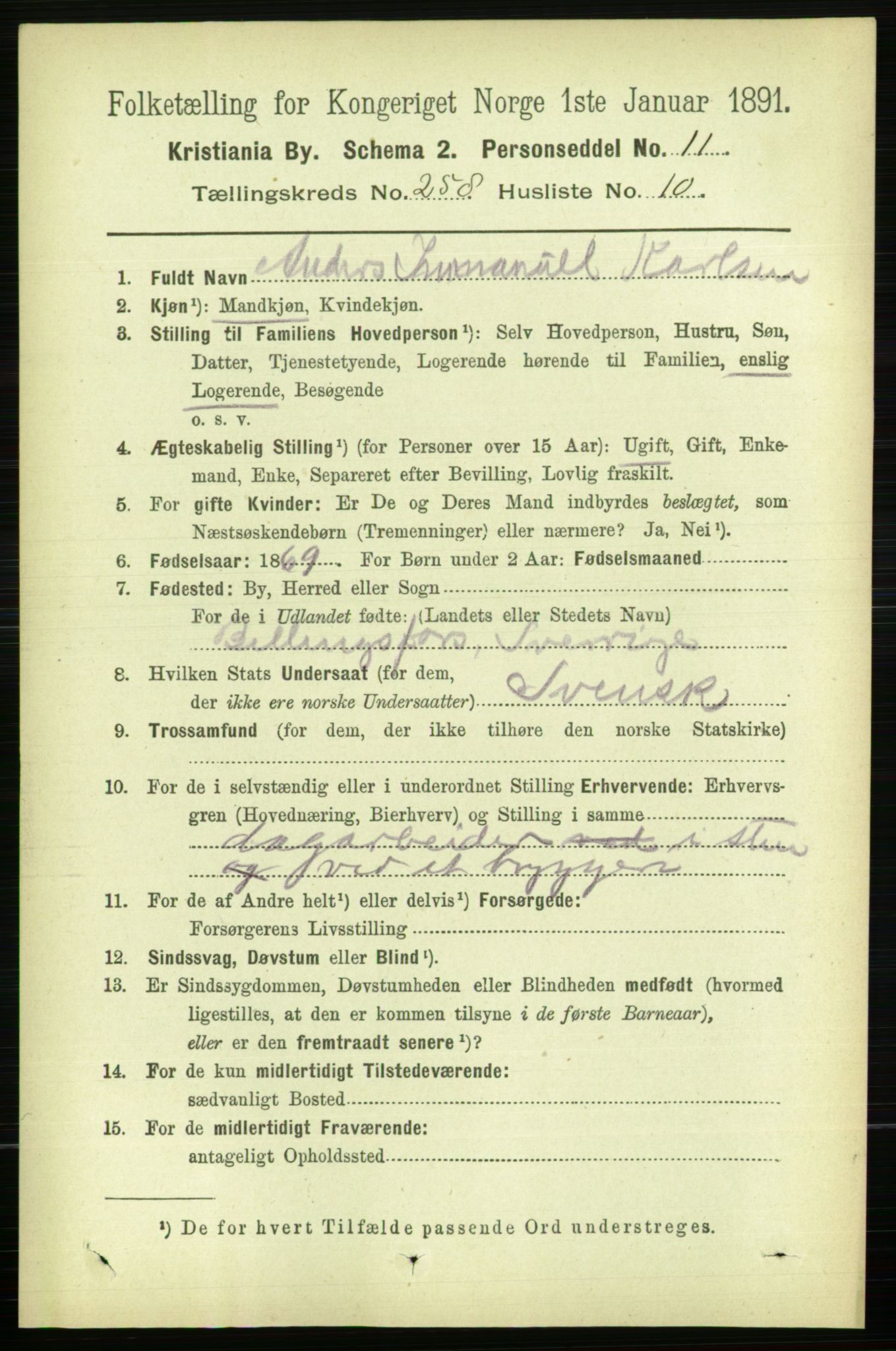 RA, 1891 census for 0301 Kristiania, 1891, p. 157274