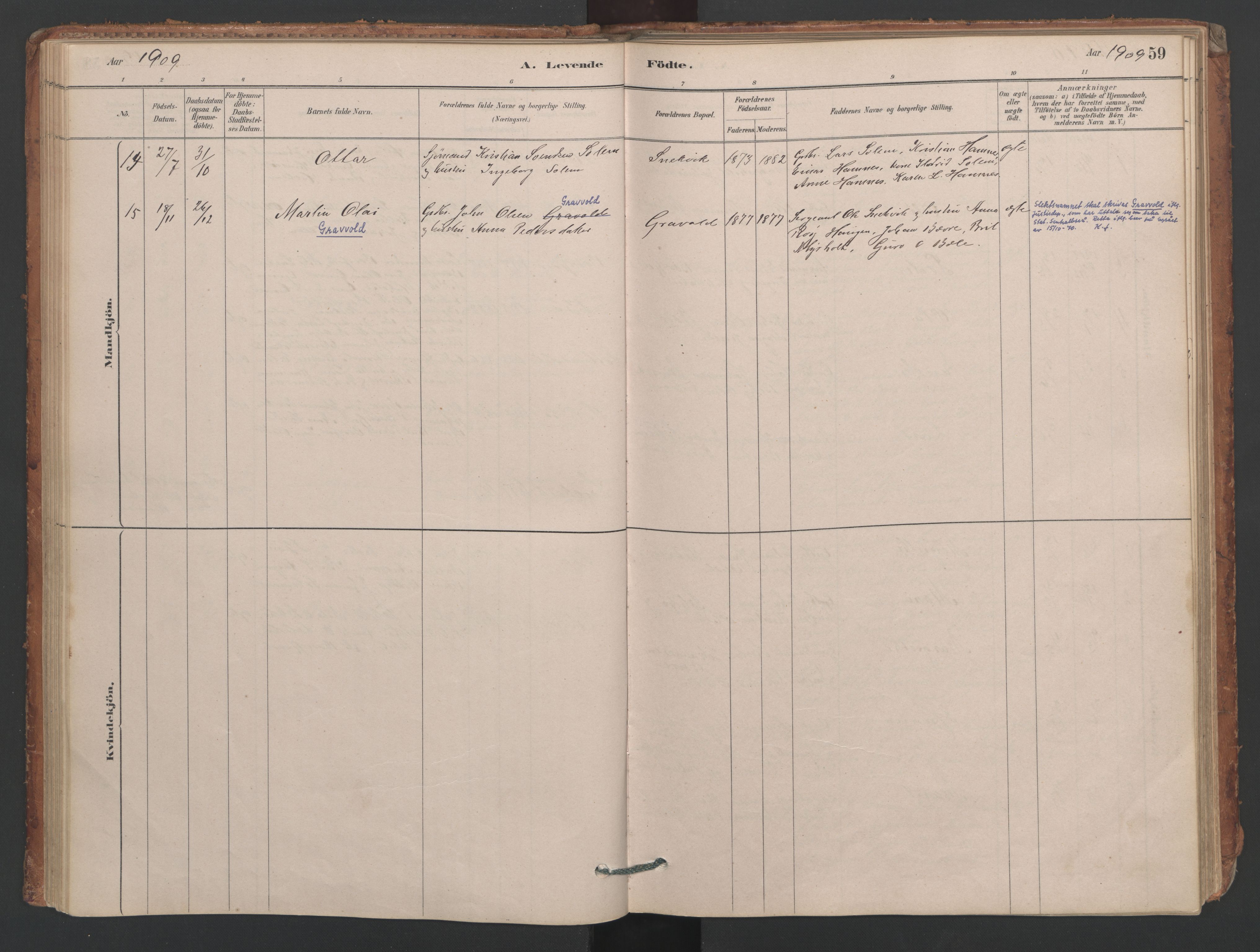 Ministerialprotokoller, klokkerbøker og fødselsregistre - Møre og Romsdal, AV/SAT-A-1454/594/L1036: Parish register (official) no. 594A02 (?), 1879-1910, p. 59