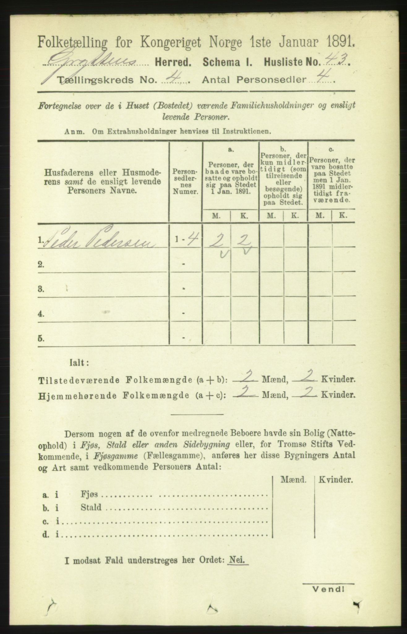 RA, 1891 census for 1539 Grytten, 1891, p. 1323