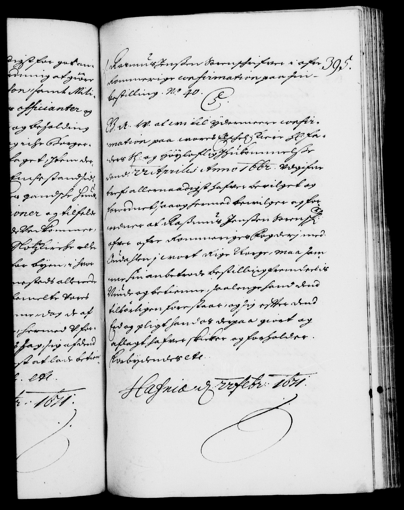 Danske Kanselli 1572-1799, RA/EA-3023/F/Fc/Fca/Fcaa/L0011: Norske registre (mikrofilm), 1670-1673, p. 395a