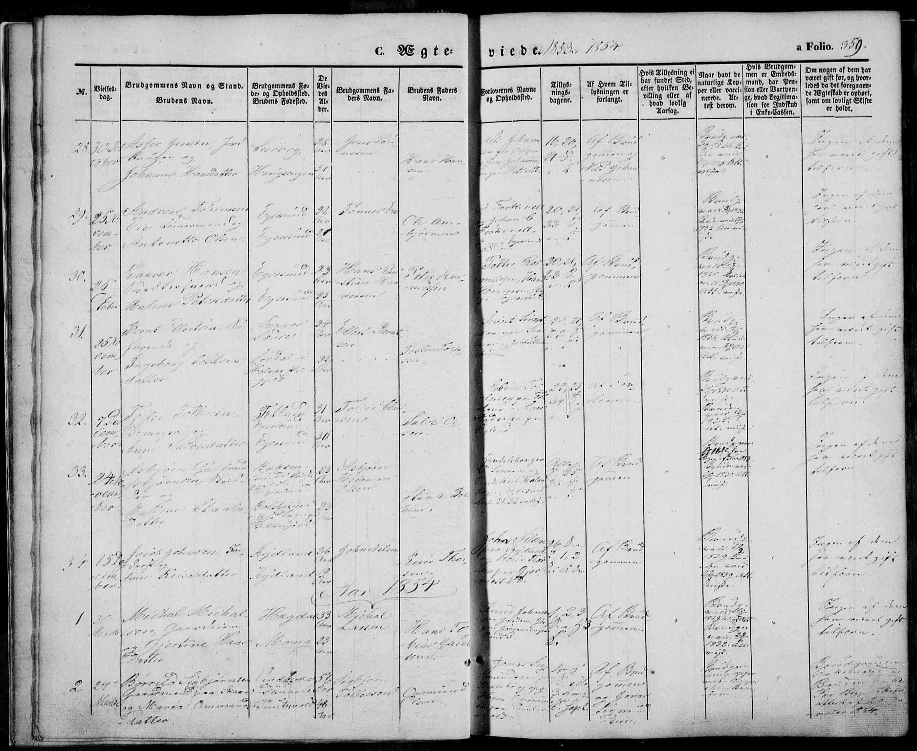 Eigersund sokneprestkontor, SAST/A-101807/S08/L0013: Parish register (official) no. A 12.2, 1850-1865, p. 359
