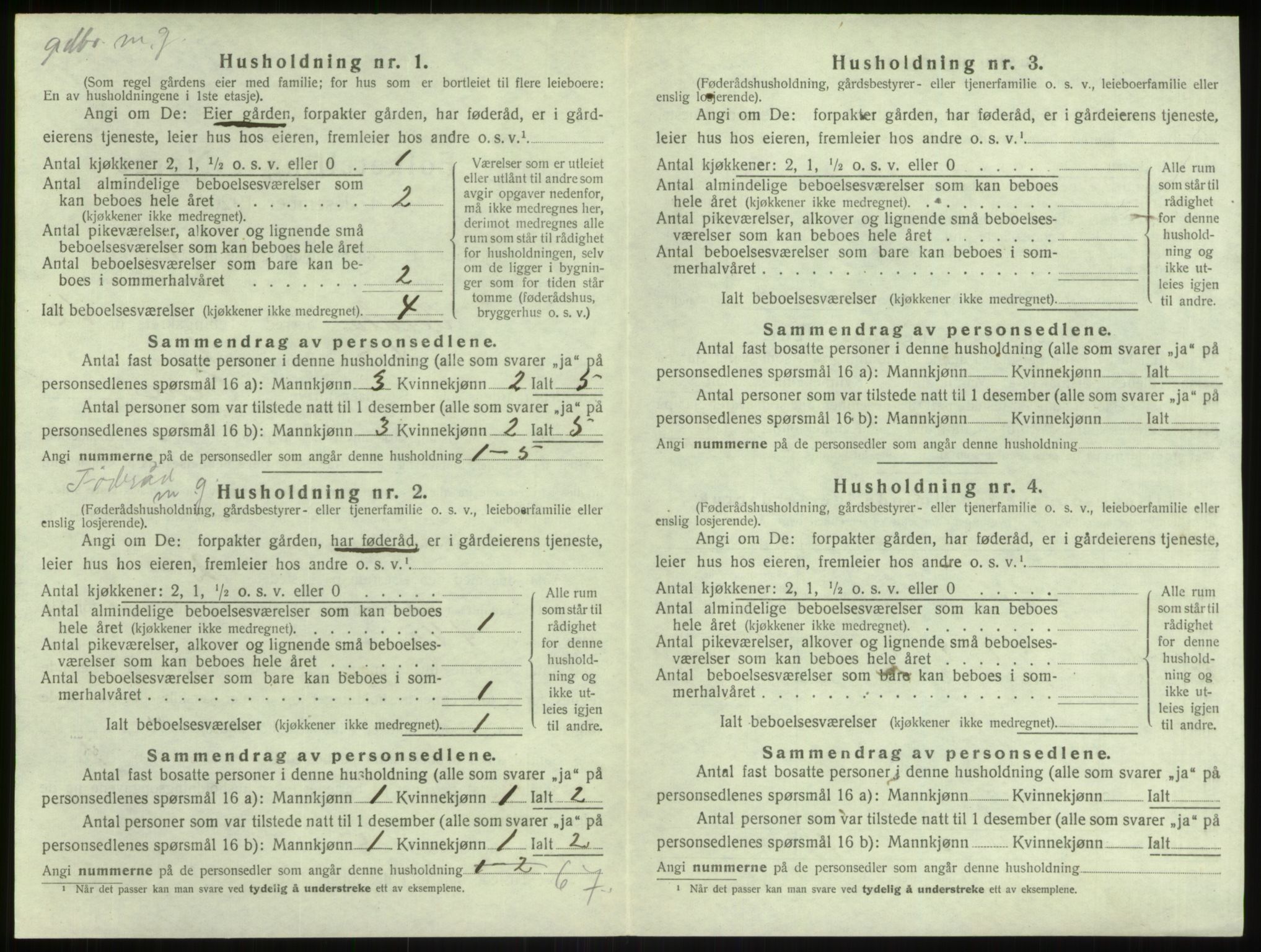 SAB, 1920 census for Herdla, 1920, p. 1100