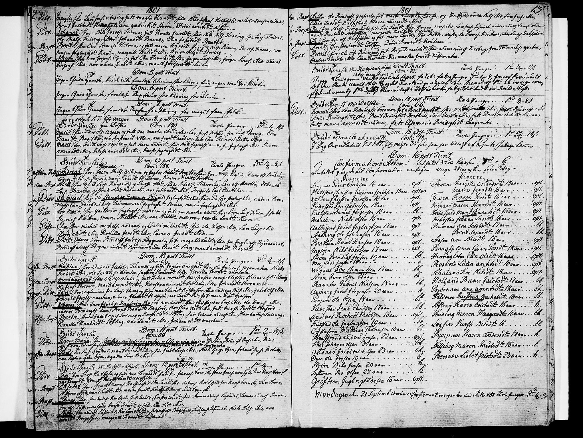 Ministerialprotokoller, klokkerbøker og fødselsregistre - Nordland, SAT/A-1459/820/L0287: Parish register (official) no. 820A08, 1800-1819, p. 12-13