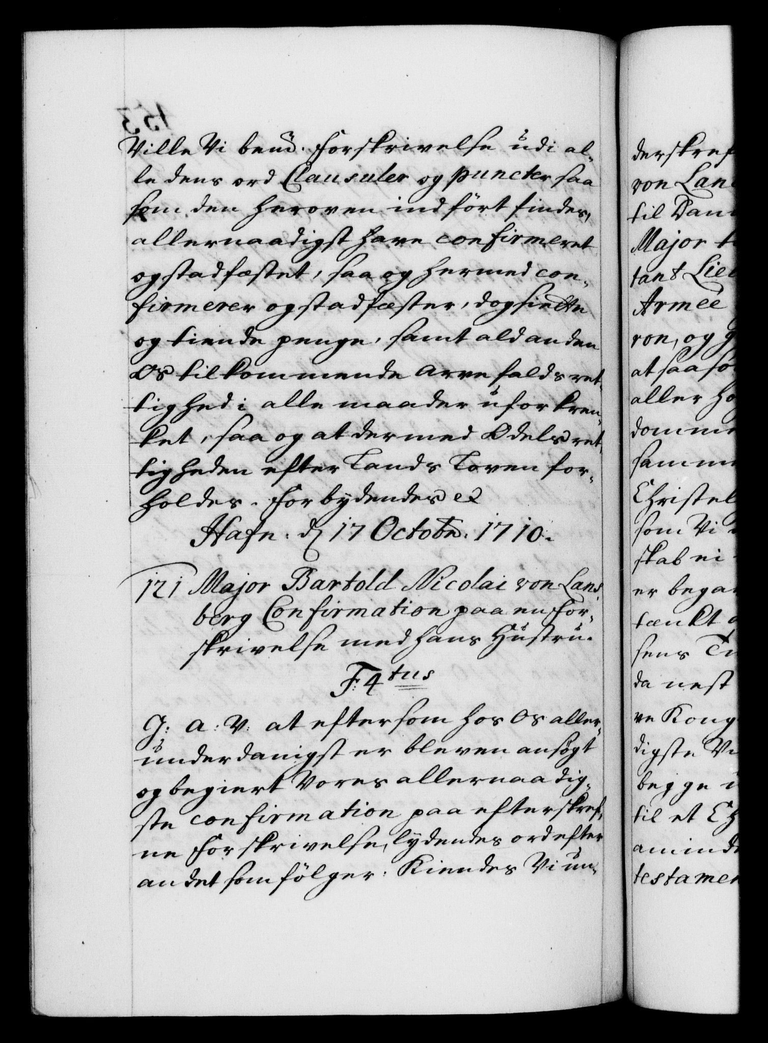 Danske Kanselli 1572-1799, AV/RA-EA-3023/F/Fc/Fca/Fcaa/L0020: Norske registre, 1708-1711, p. 453b