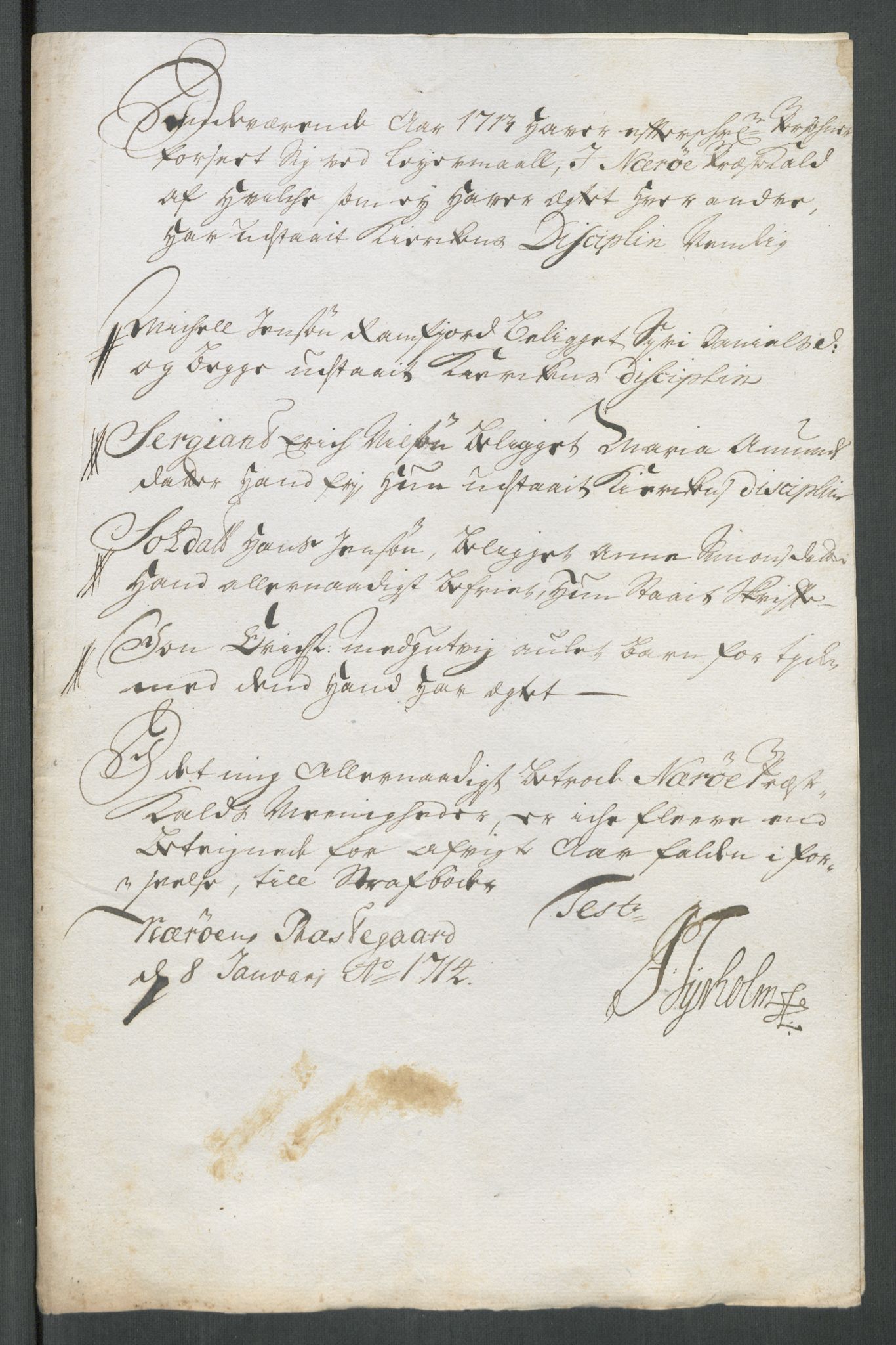 Rentekammeret inntil 1814, Reviderte regnskaper, Fogderegnskap, AV/RA-EA-4092/R64/L4434: Fogderegnskap Namdal, 1713, p. 198