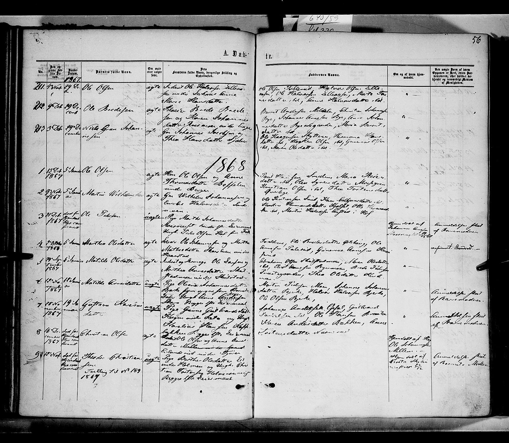 Grue prestekontor, SAH/PREST-036/H/Ha/Haa/L0010: Parish register (official) no. 10, 1864-1873, p. 56
