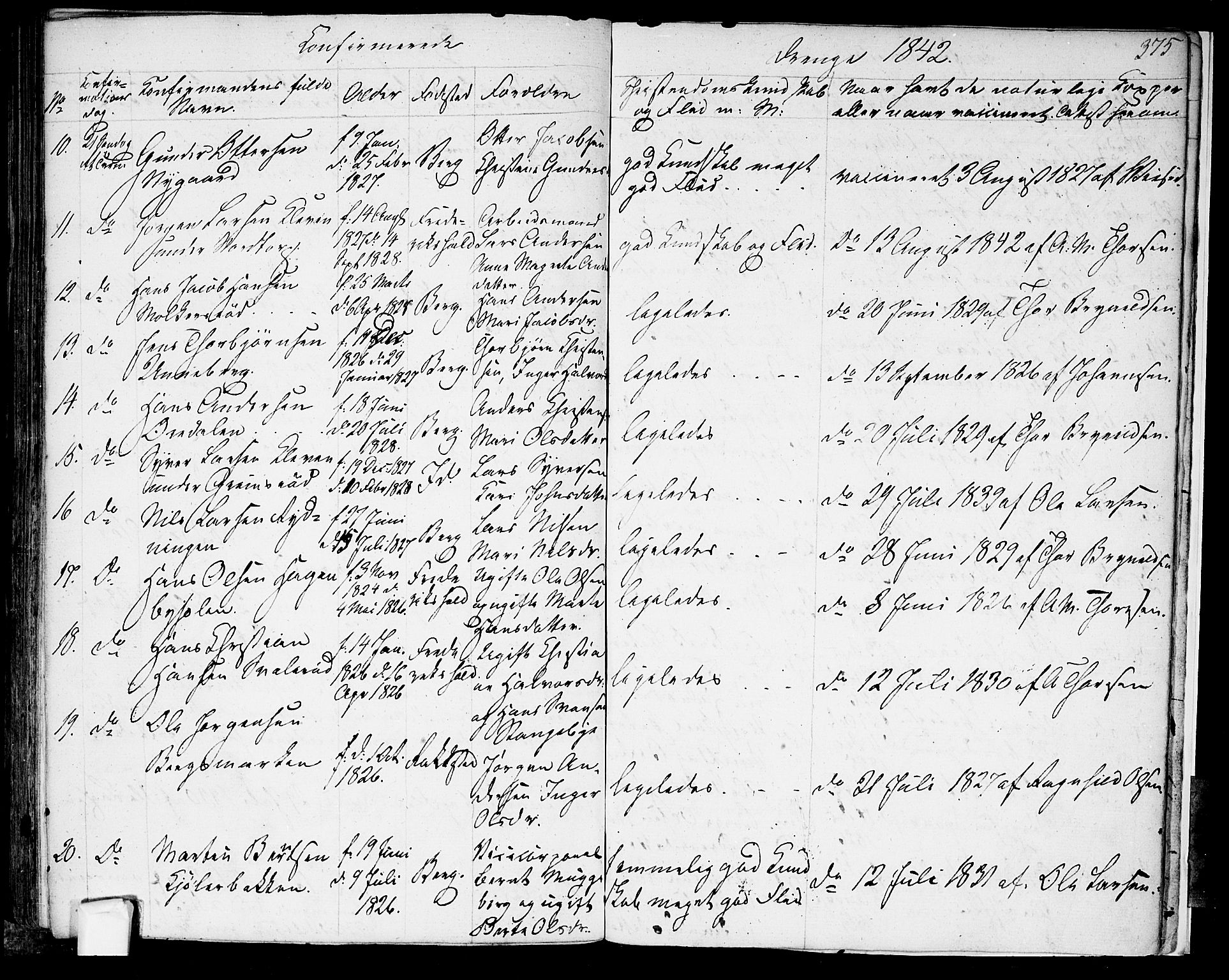 Berg prestekontor Kirkebøker, AV/SAO-A-10902/F/Fa/L0003: Parish register (official) no. I 3, 1832-1842, p. 375