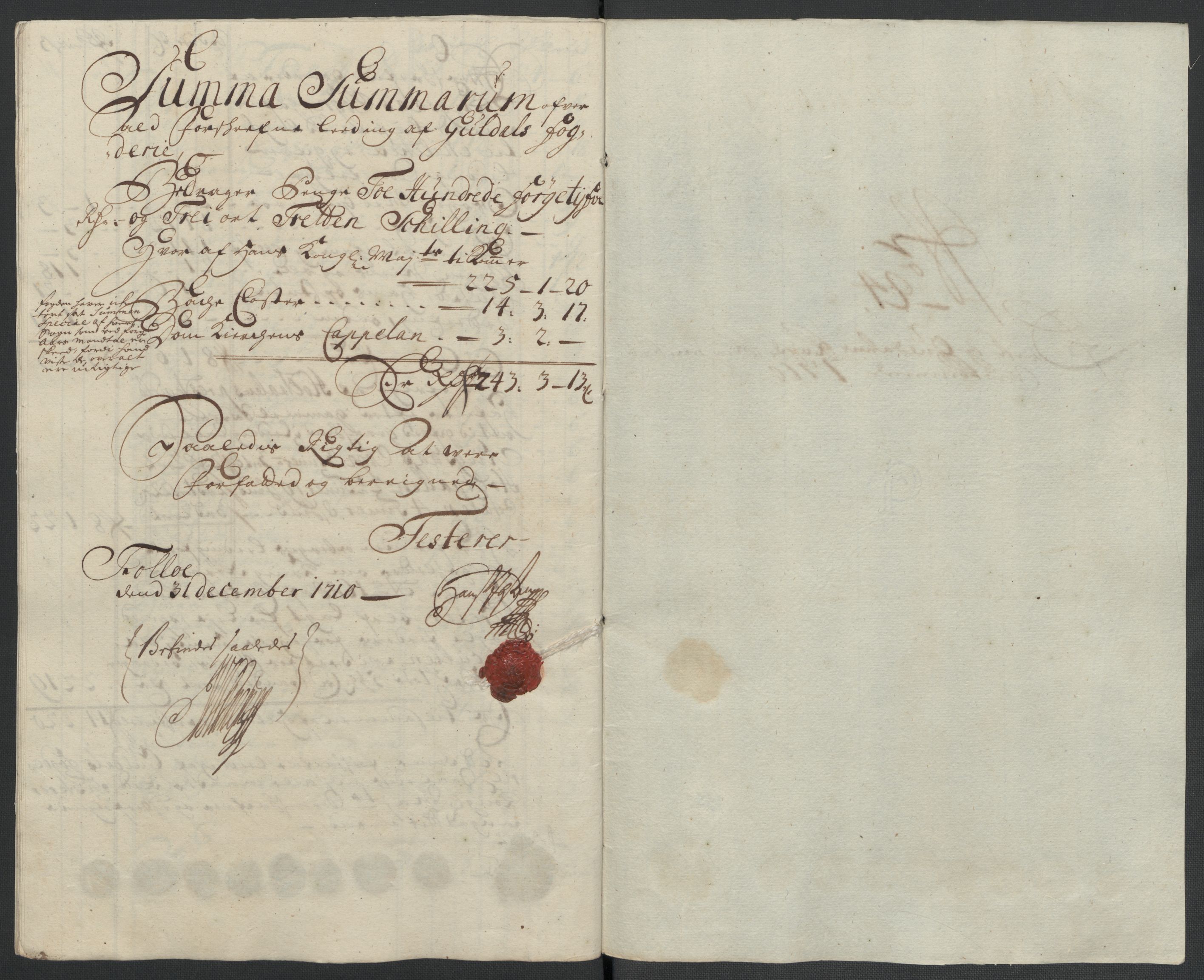 Rentekammeret inntil 1814, Reviderte regnskaper, Fogderegnskap, RA/EA-4092/R60/L3960: Fogderegnskap Orkdal og Gauldal, 1710, p. 316