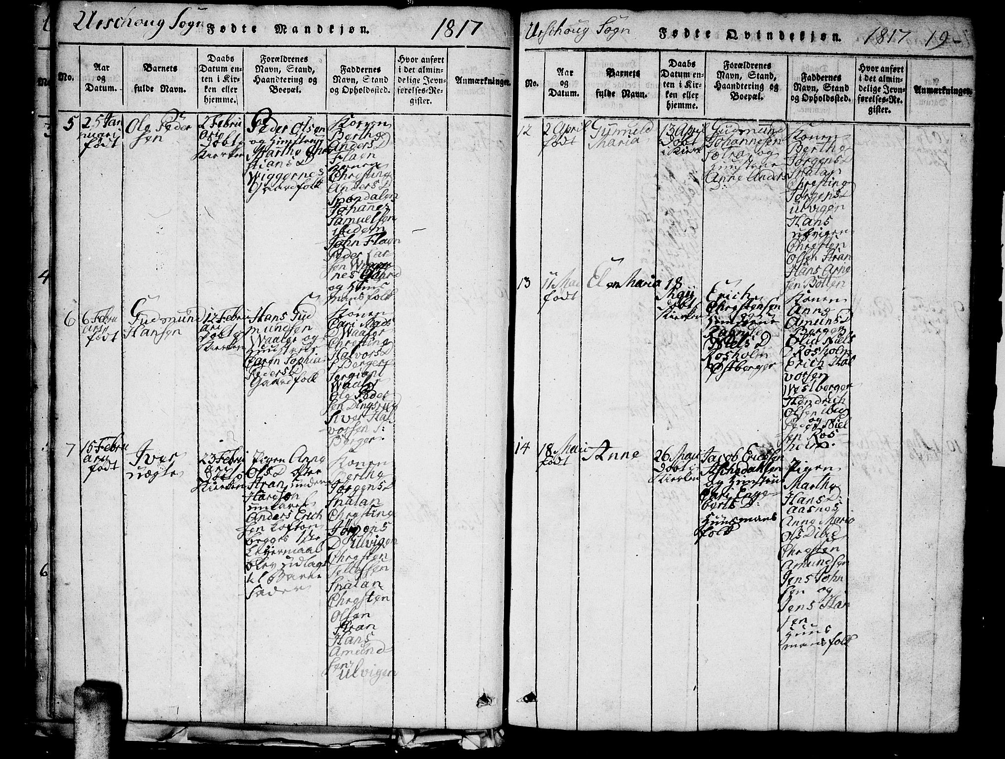 Aurskog prestekontor Kirkebøker, AV/SAO-A-10304a/G/Ga/L0001: Parish register (copy) no. I 1, 1814-1829, p. 19