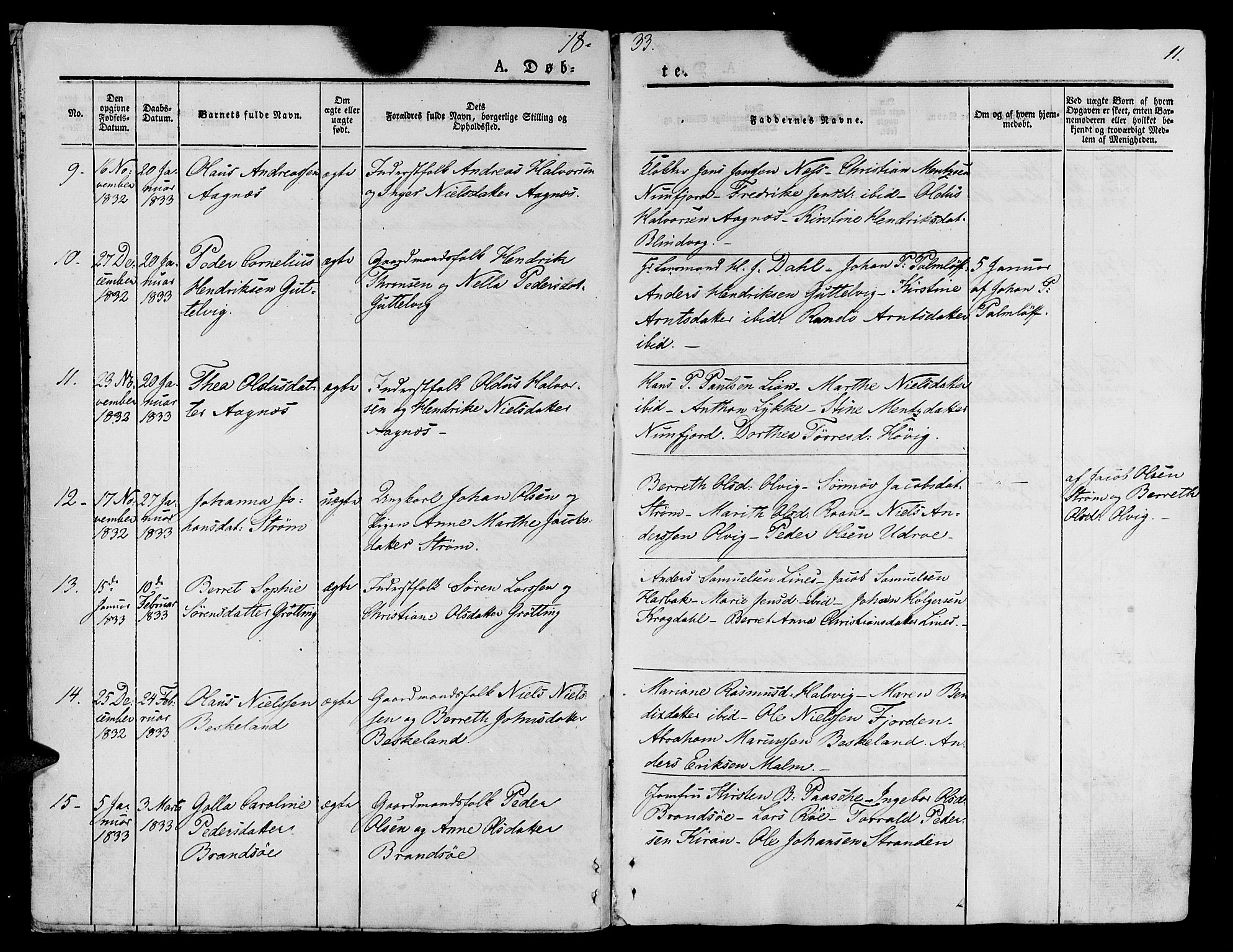 Ministerialprotokoller, klokkerbøker og fødselsregistre - Sør-Trøndelag, SAT/A-1456/657/L0703: Parish register (official) no. 657A04, 1831-1846, p. 11
