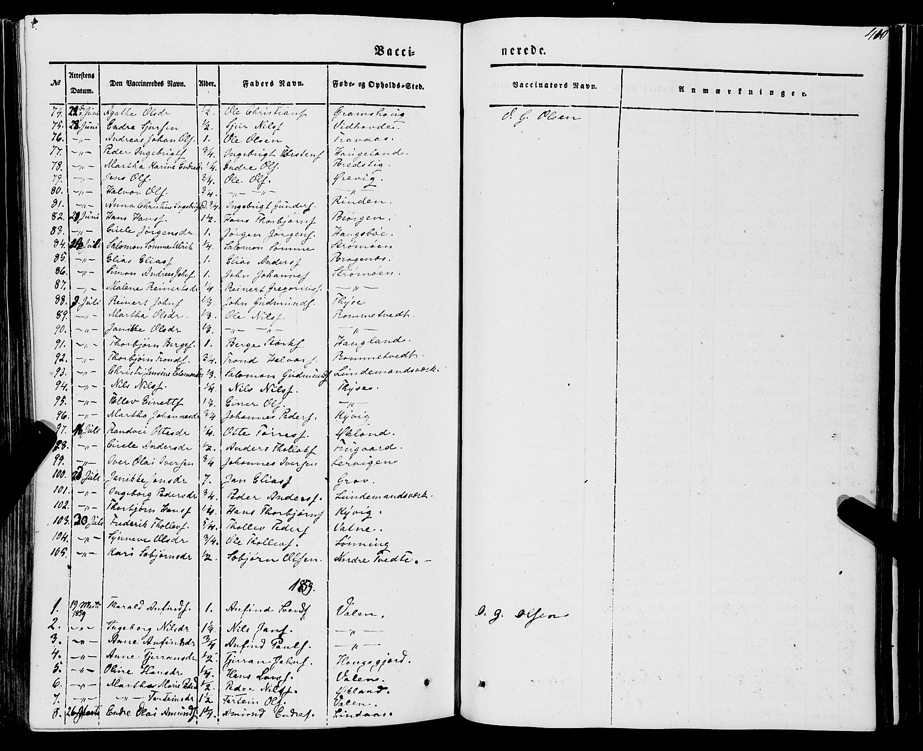 Stord sokneprestembete, SAB/A-78201/H/Haa: Parish register (official) no. A 7, 1841-1861, p. 410