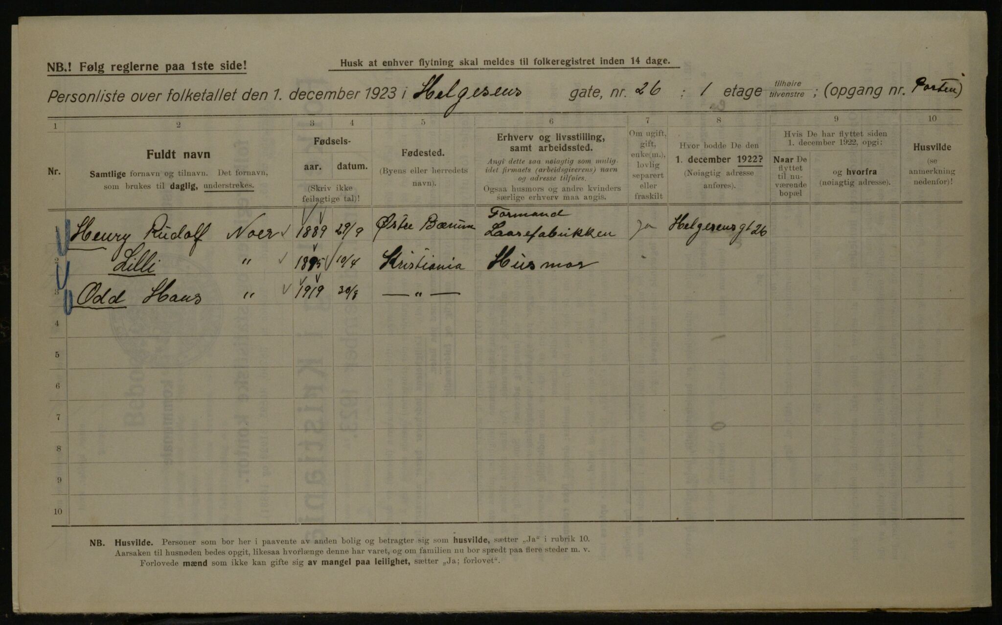 OBA, Municipal Census 1923 for Kristiania, 1923, p. 42724