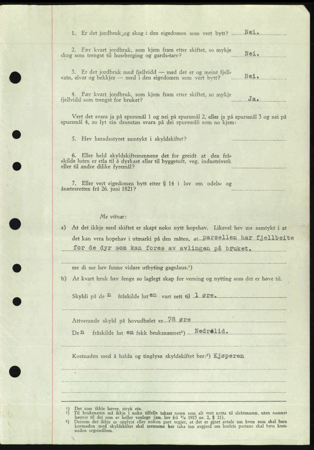 Romsdal sorenskriveri, SAT/A-4149/1/2/2C: Mortgage book no. A19, 1946-1946, Diary no: : 26/1946