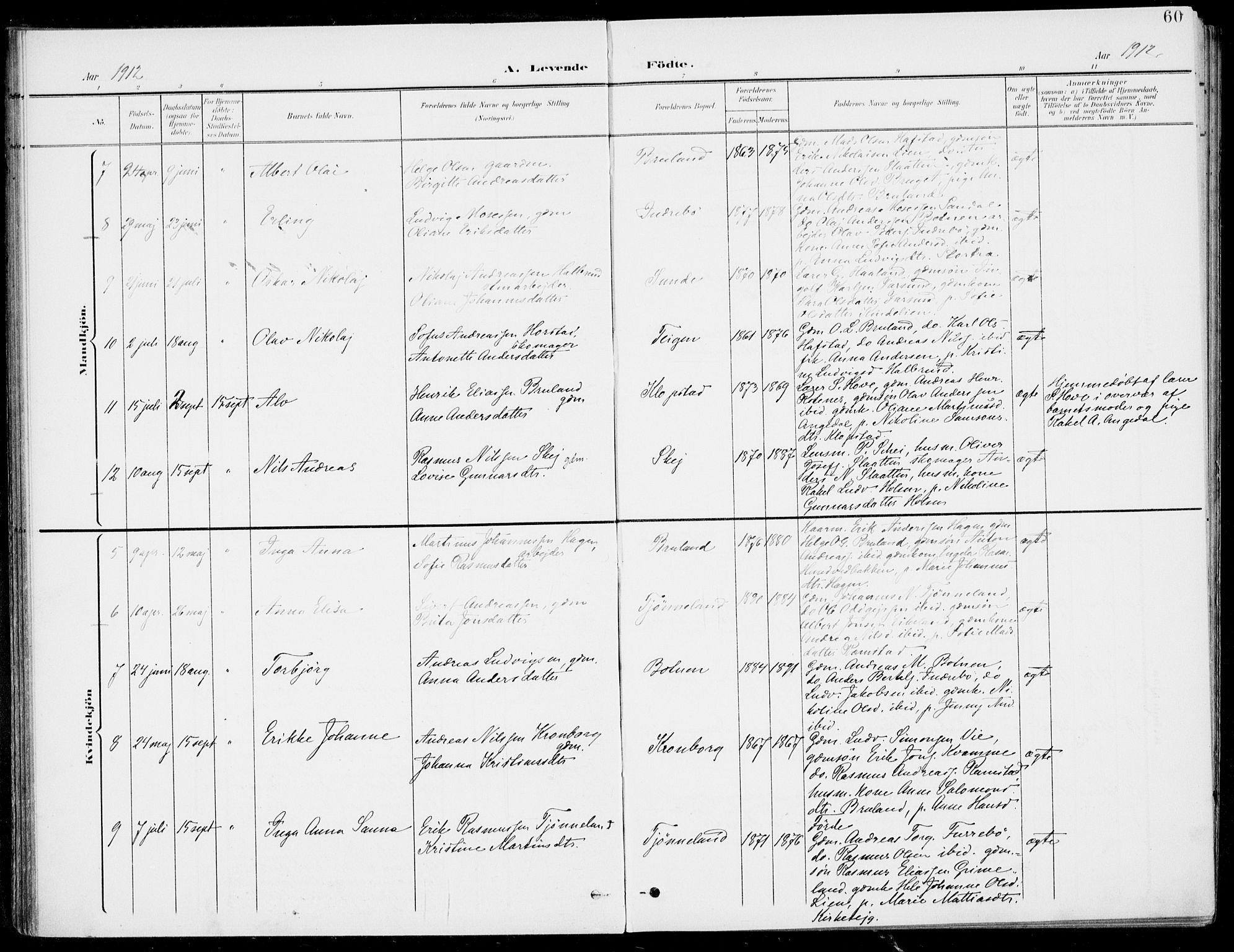 Førde sokneprestembete, AV/SAB-A-79901/H/Haa/Haab/L0002: Parish register (official) no. B  2, 1899-1920, p. 60