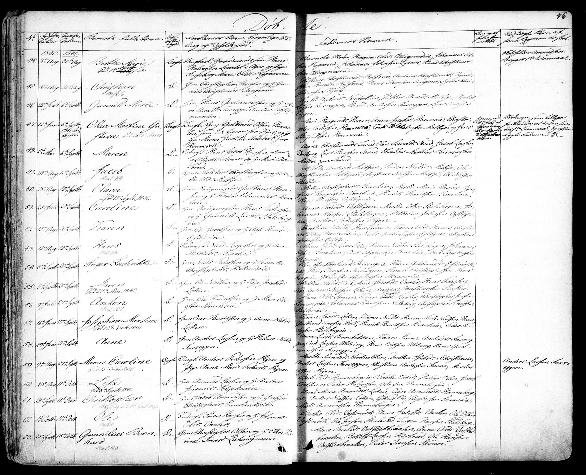 Skedsmo prestekontor Kirkebøker, AV/SAO-A-10033a/F/Fa/L0009: Parish register (official) no. I 9, 1830-1853, p. 46