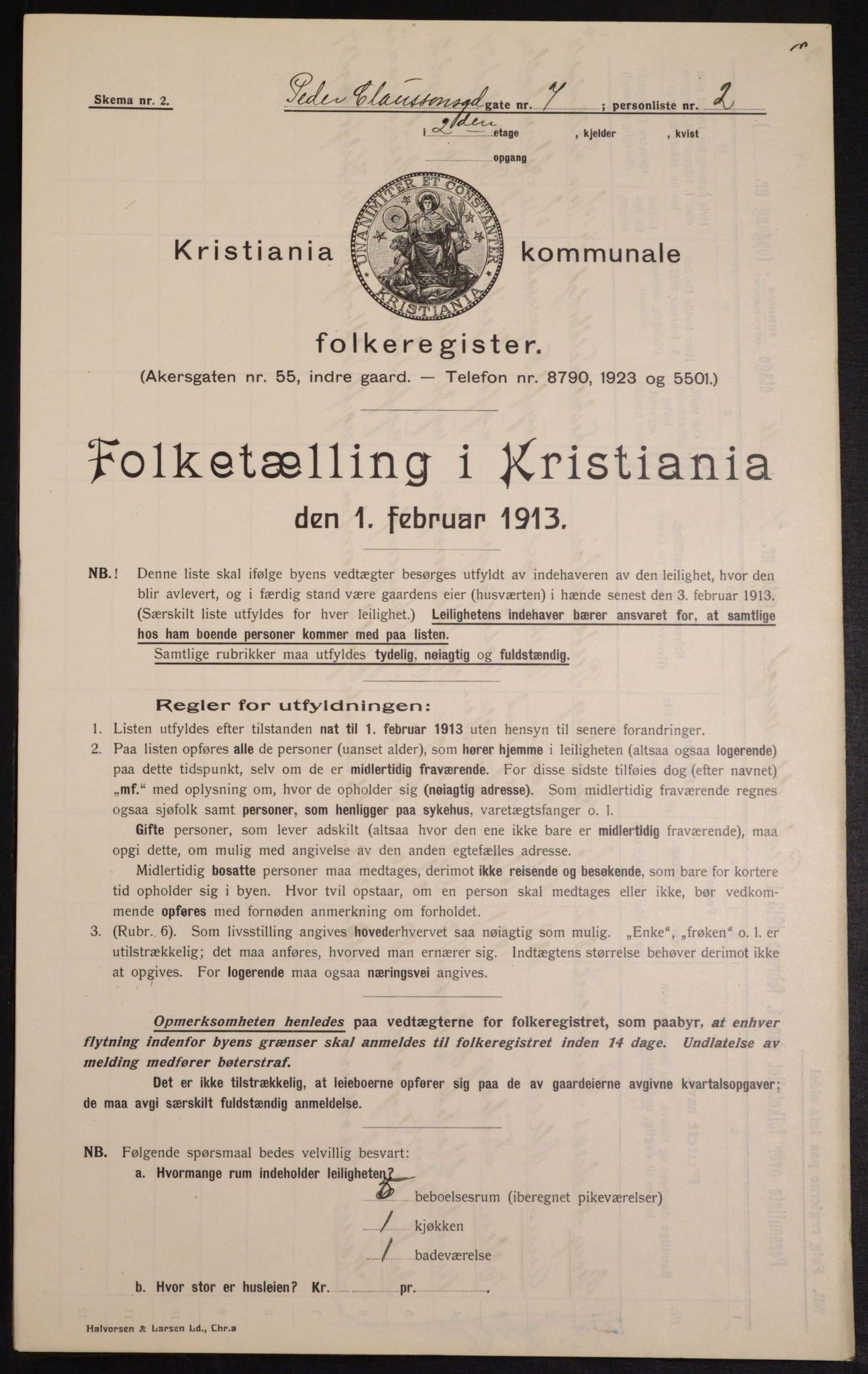 OBA, Municipal Census 1913 for Kristiania, 1913, p. 78957