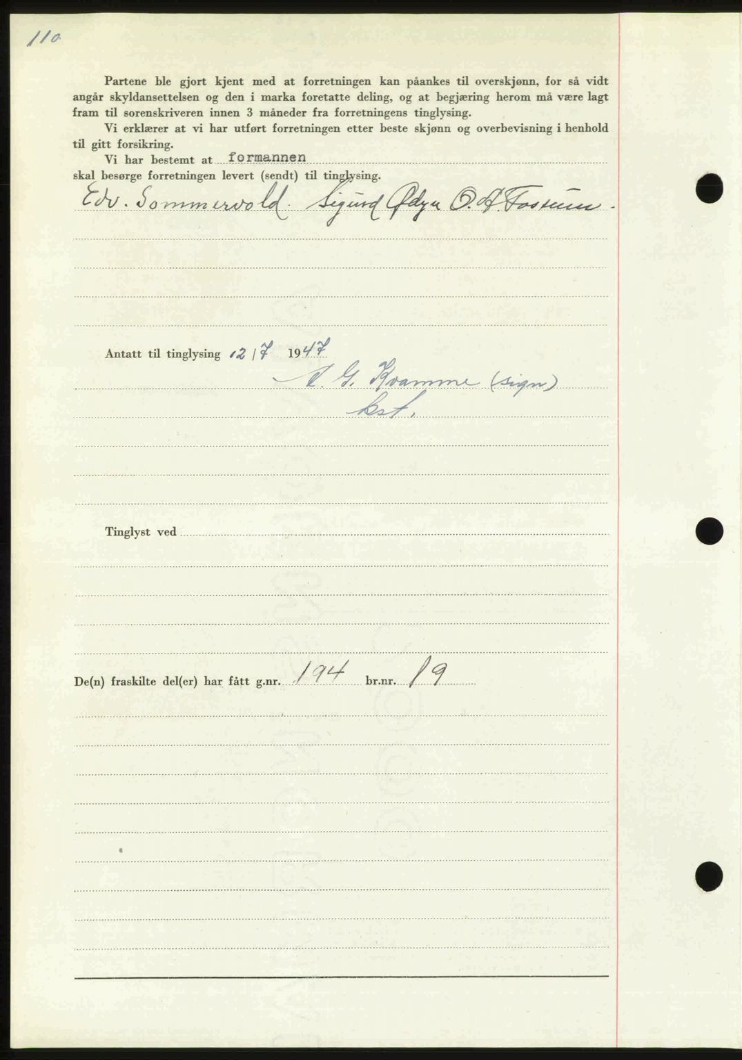 Orkdal sorenskriveri, SAT/A-4169/1/2/2C: Mortgage book no. A, 1947-1947, Diary no: : 861/1947