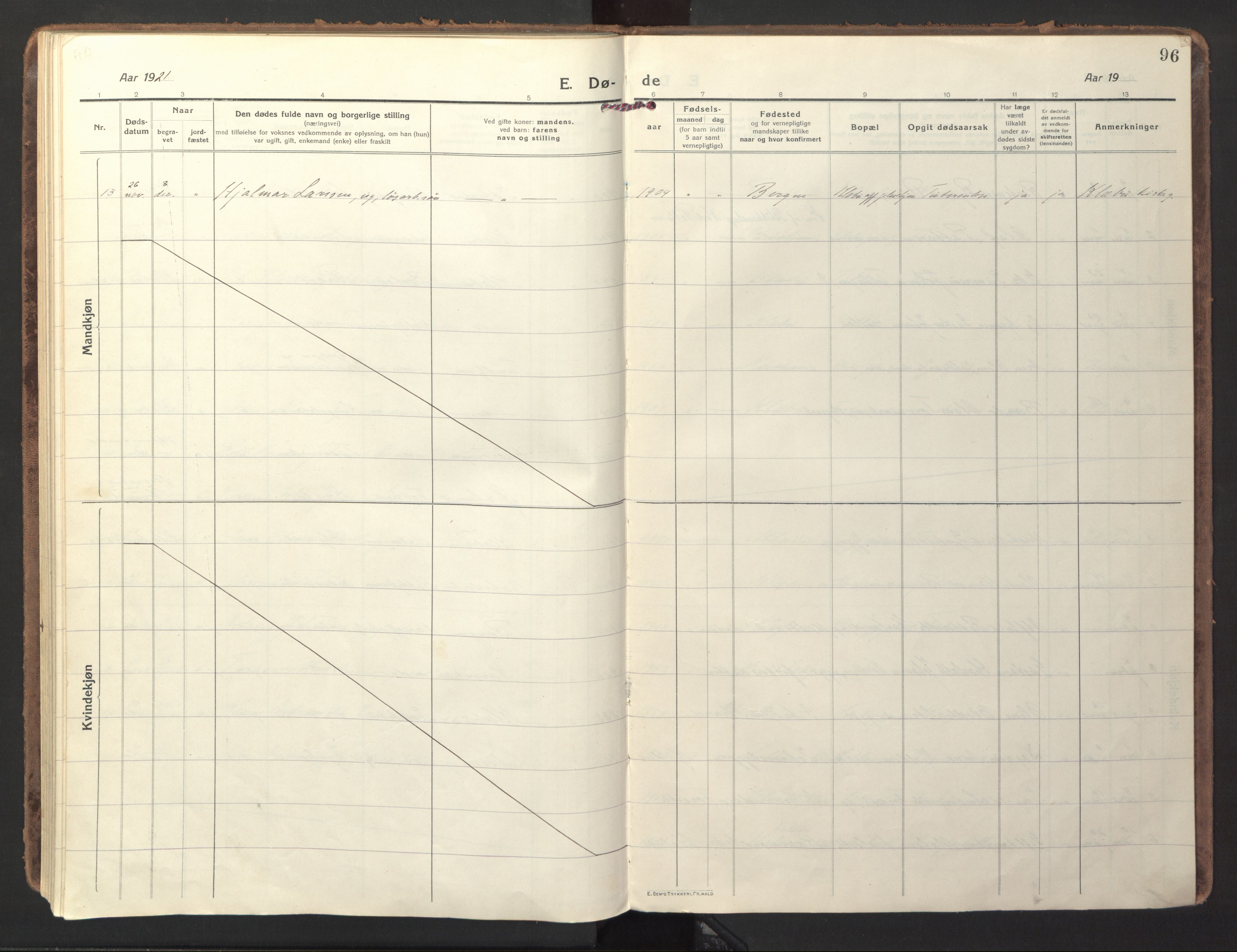 Ministerialprotokoller, klokkerbøker og fødselsregistre - Sør-Trøndelag, SAT/A-1456/618/L0449: Parish register (official) no. 618A12, 1917-1924, p. 96