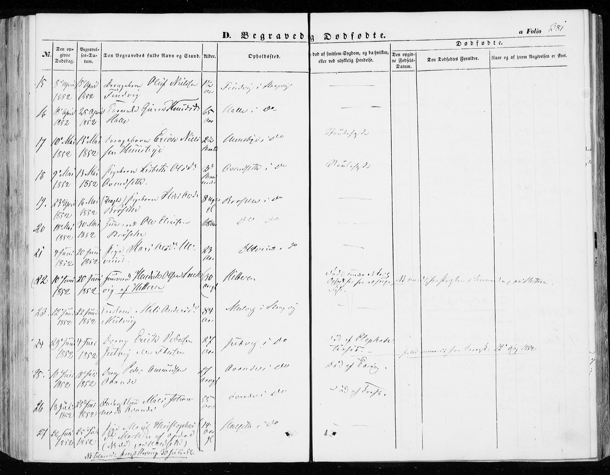 Ministerialprotokoller, klokkerbøker og fødselsregistre - Møre og Romsdal, AV/SAT-A-1454/592/L1026: Parish register (official) no. 592A04, 1849-1867, p. 381