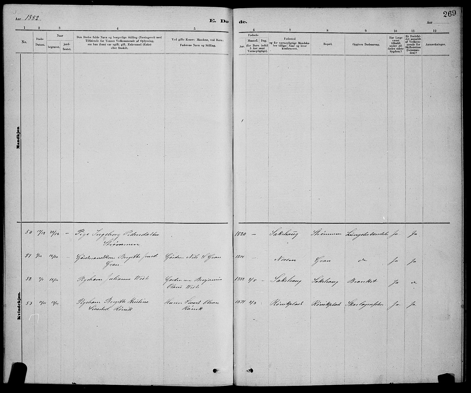 Ministerialprotokoller, klokkerbøker og fødselsregistre - Nord-Trøndelag, SAT/A-1458/730/L0301: Parish register (copy) no. 730C04, 1880-1897, p. 269