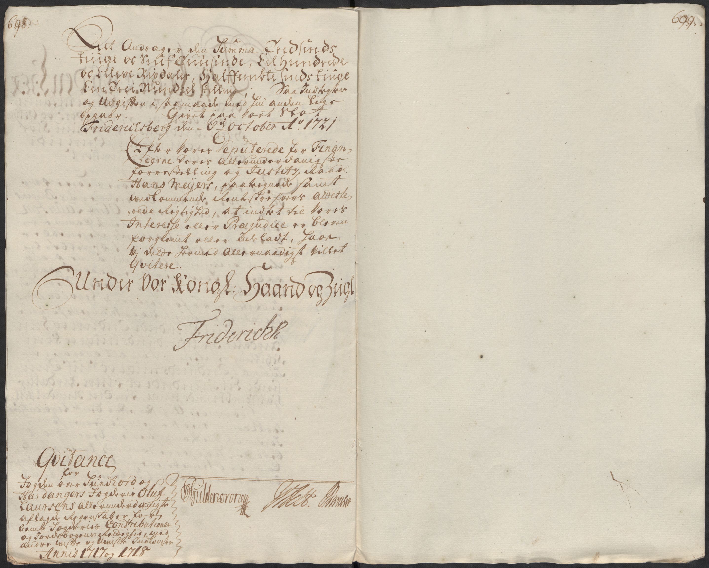 Rentekammeret inntil 1814, Reviderte regnskaper, Fogderegnskap, RA/EA-4092/R48/L2995: Fogderegnskap Sunnhordland og Hardanger, 1718, p. 60