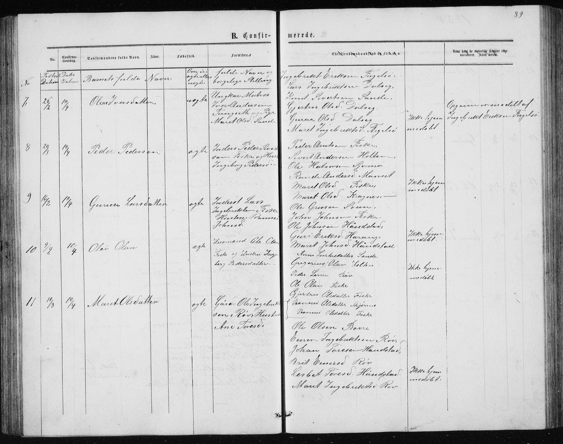 Ministerialprotokoller, klokkerbøker og fødselsregistre - Møre og Romsdal, AV/SAT-A-1454/597/L1064: Parish register (copy) no. 597C01, 1866-1898, p. 89