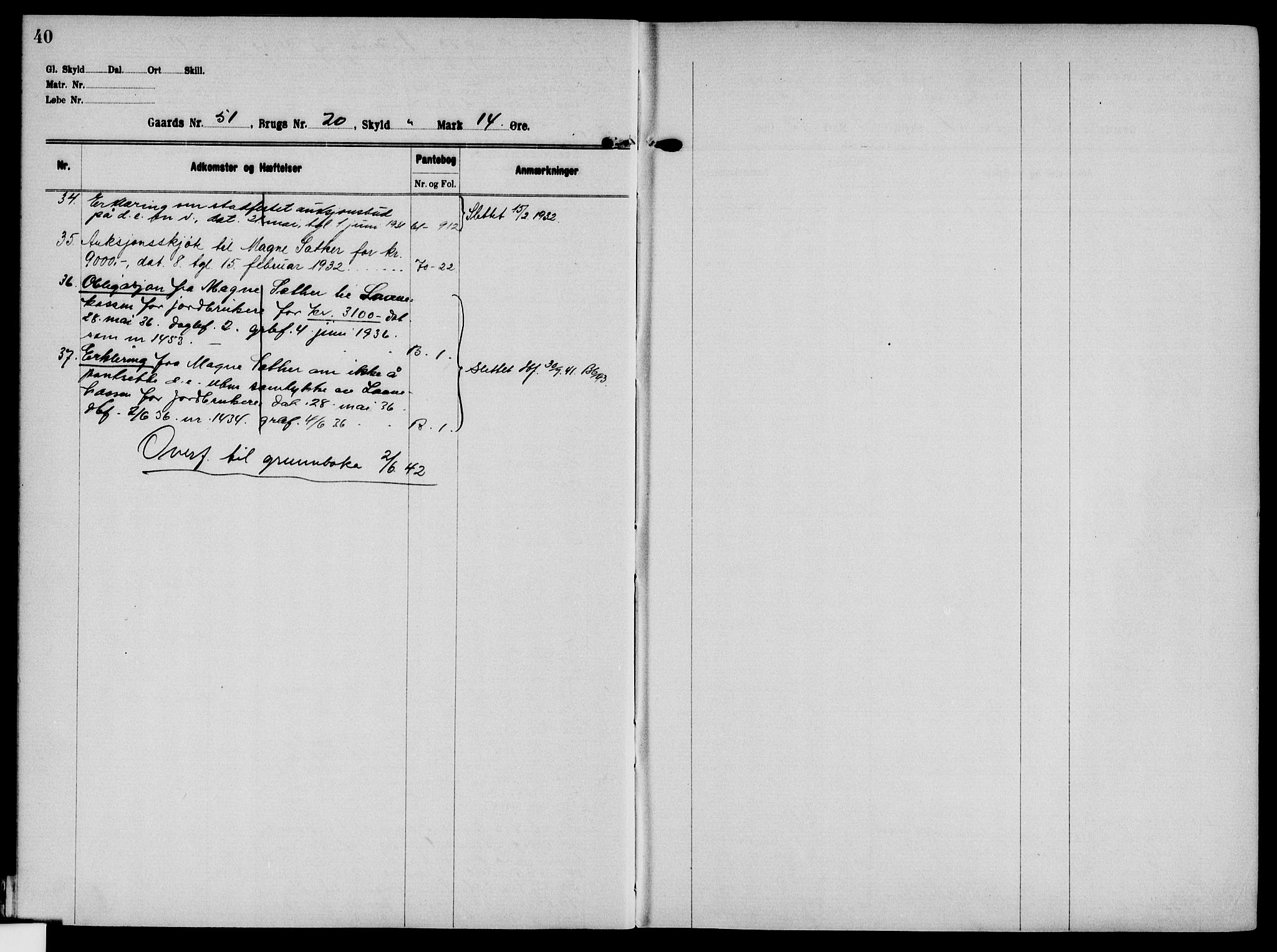 Solør tingrett, AV/SAH-TING-008/H/Ha/Hak/L0004: Mortgage register no. IV, 1900-1935, p. 40