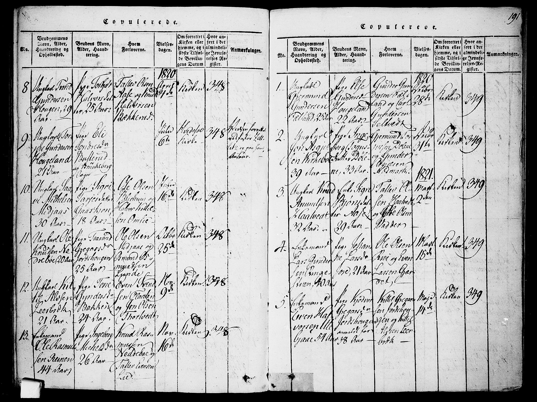 Mo kirkebøker, SAKO/A-286/F/Fa/L0004: Parish register (official) no. I 4, 1814-1844, p. 191