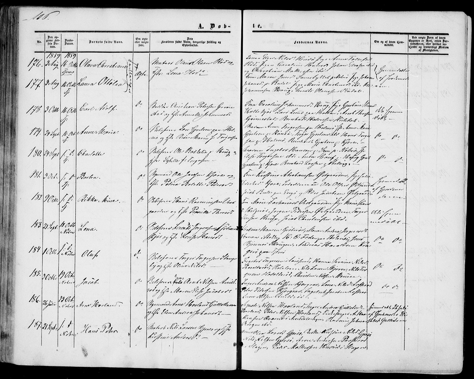 Nøtterøy kirkebøker, AV/SAKO-A-354/F/Fa/L0006: Parish register (official) no. I 6, 1852-1864, p. 106