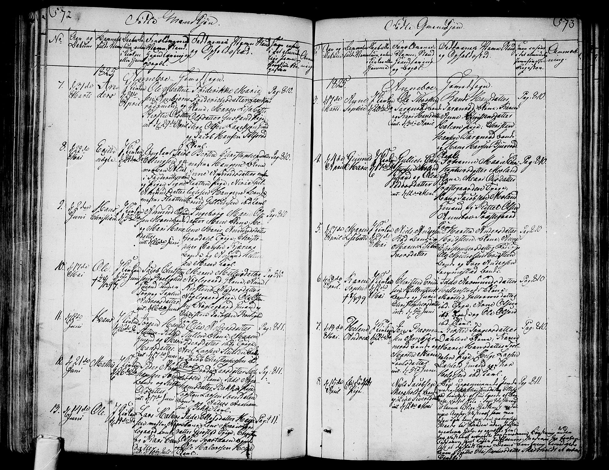 Andebu kirkebøker, AV/SAKO-A-336/F/Fa/L0003: Parish register (official) no. 3 /1, 1803-1828, p. 572-573