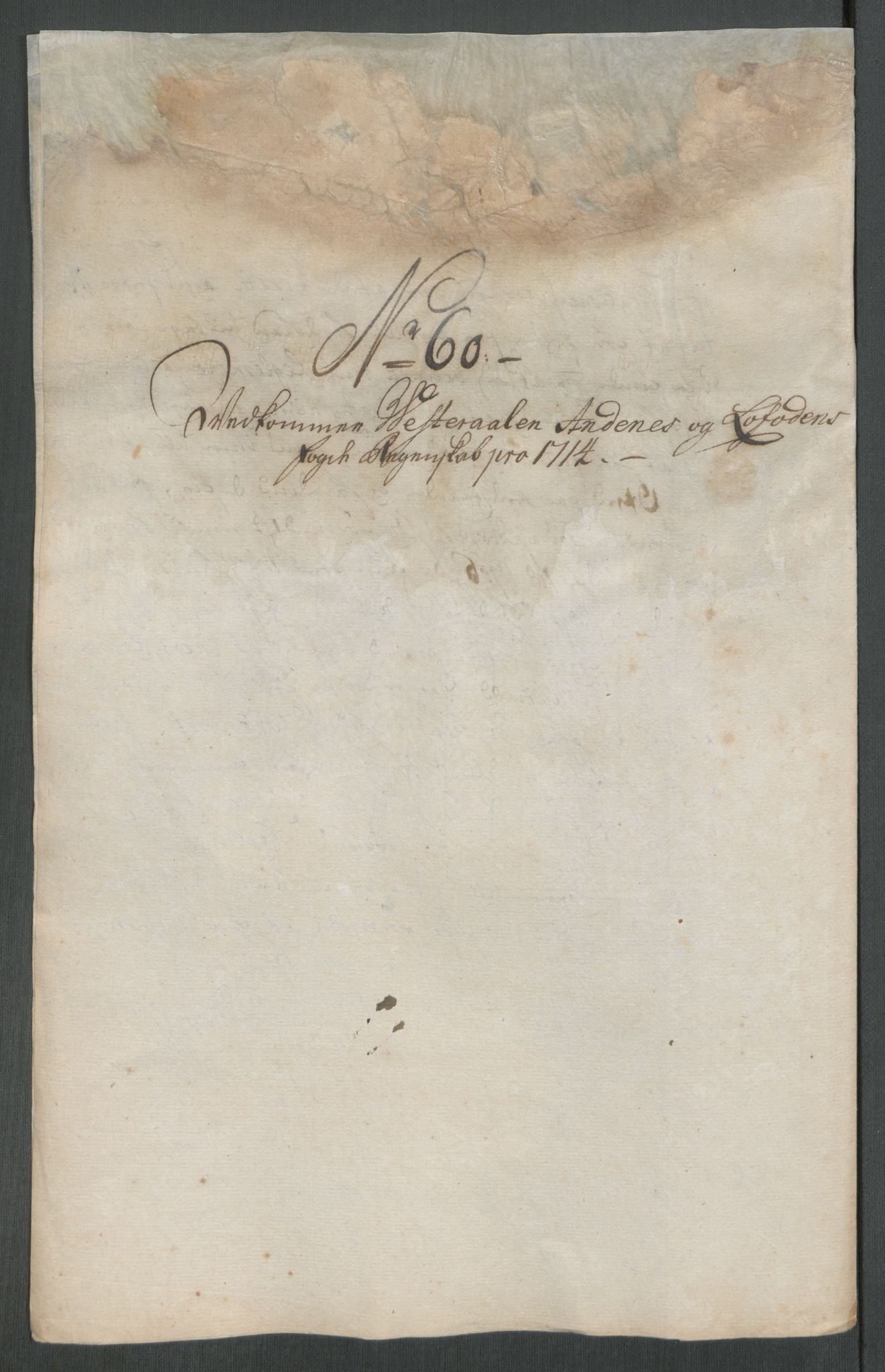 Rentekammeret inntil 1814, Reviderte regnskaper, Fogderegnskap, AV/RA-EA-4092/R67/L4680: Fogderegnskap Vesterålen, Andenes og Lofoten, 1714, p. 277