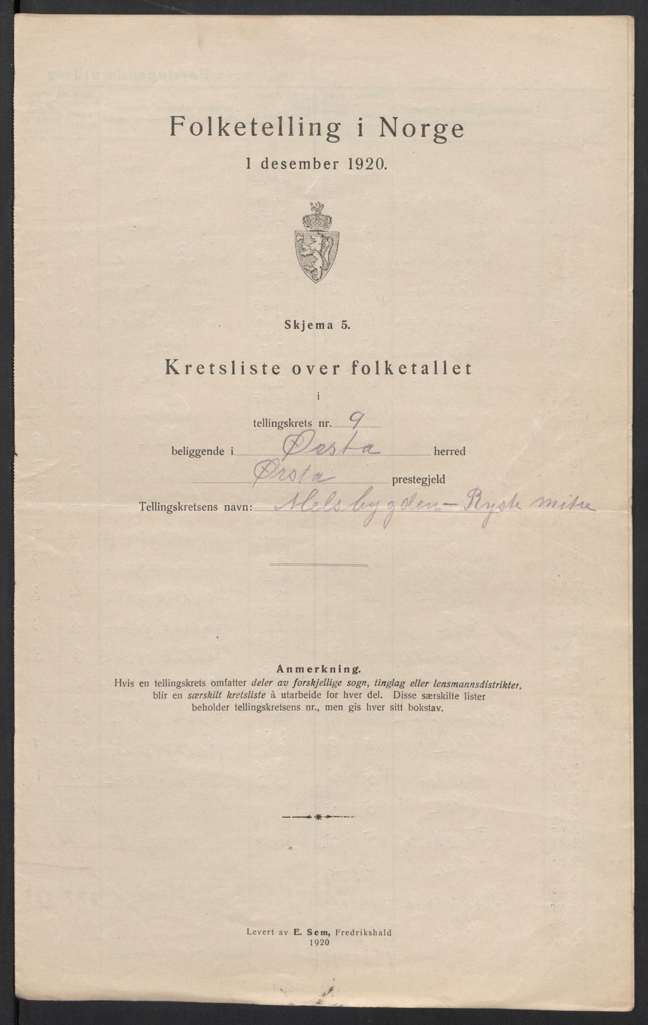 SAT, 1920 census for Ørsta, 1920, p. 30