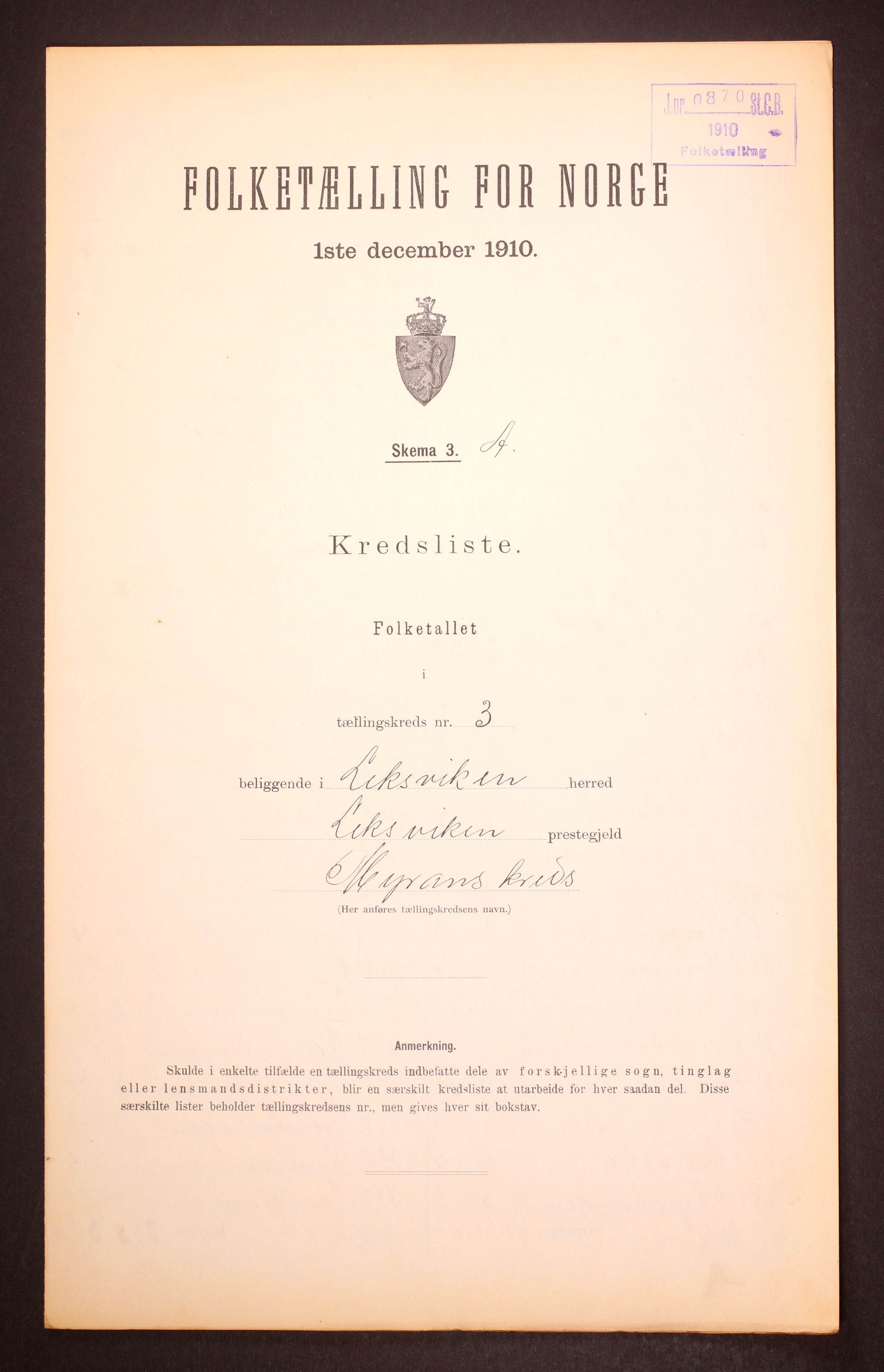 RA, 1910 census for Leksvik, 1910, p. 10