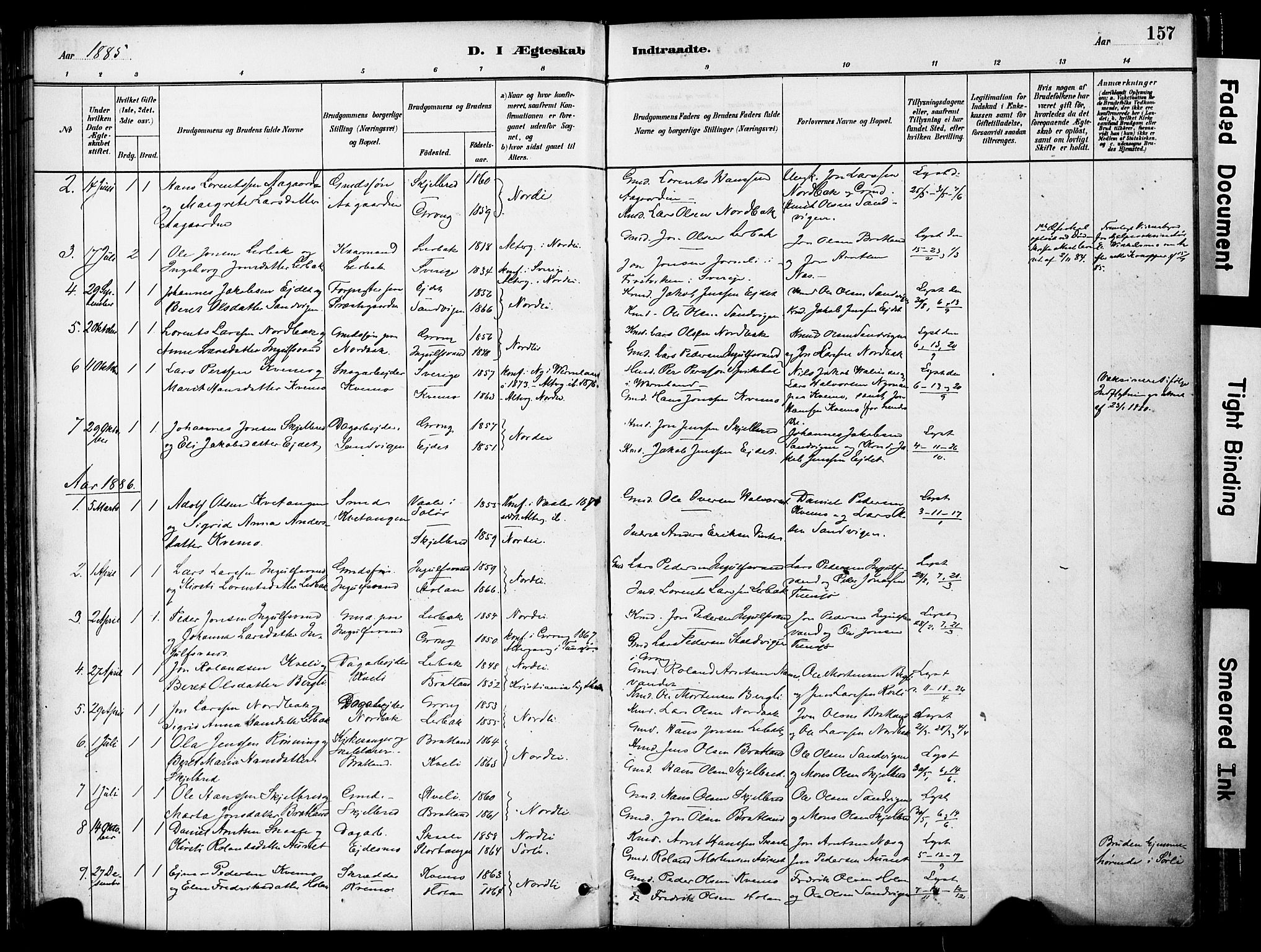 Ministerialprotokoller, klokkerbøker og fødselsregistre - Nord-Trøndelag, AV/SAT-A-1458/755/L0494: Parish register (official) no. 755A03, 1882-1902, p. 157