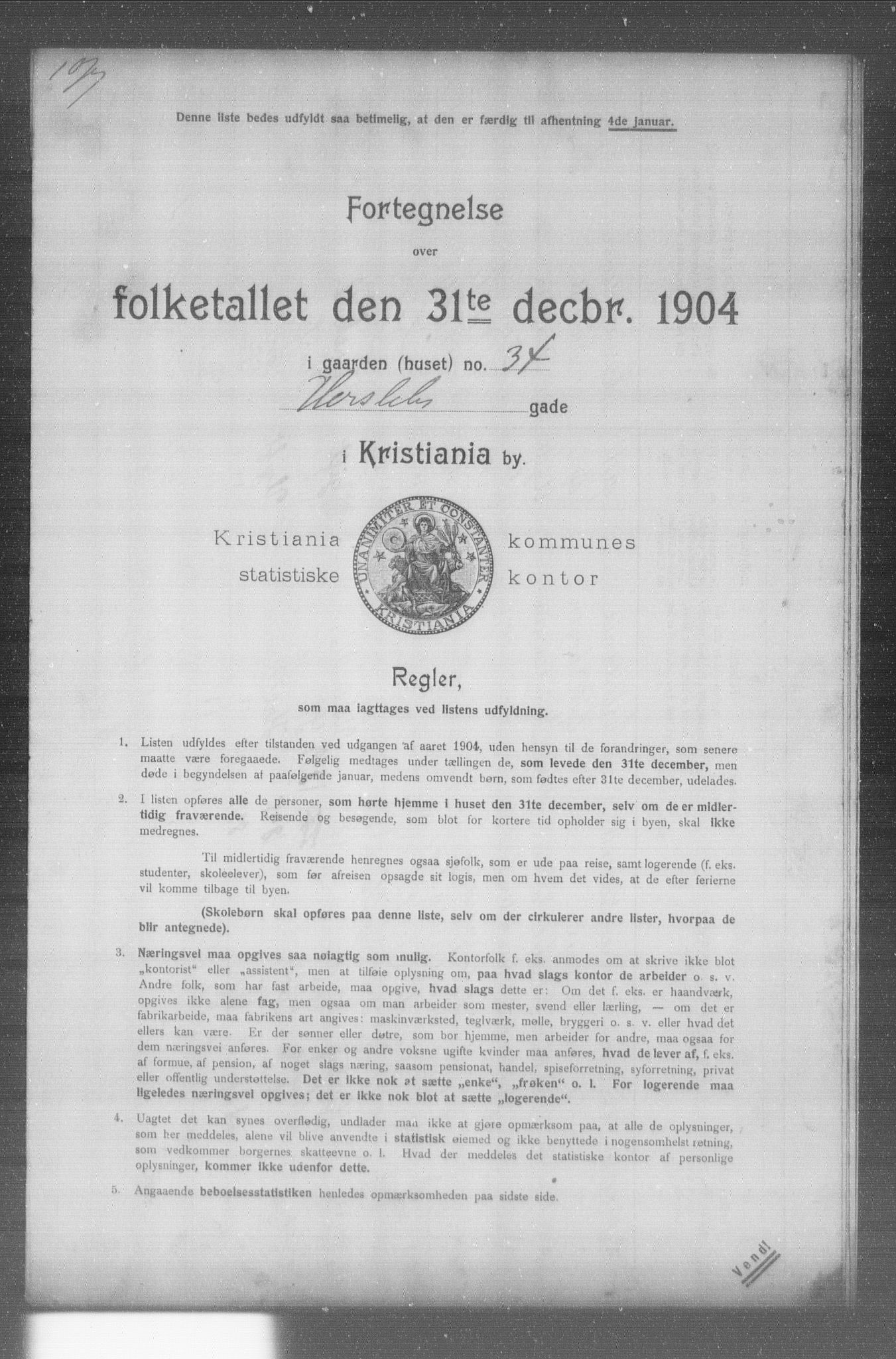 OBA, Municipal Census 1904 for Kristiania, 1904, p. 7684