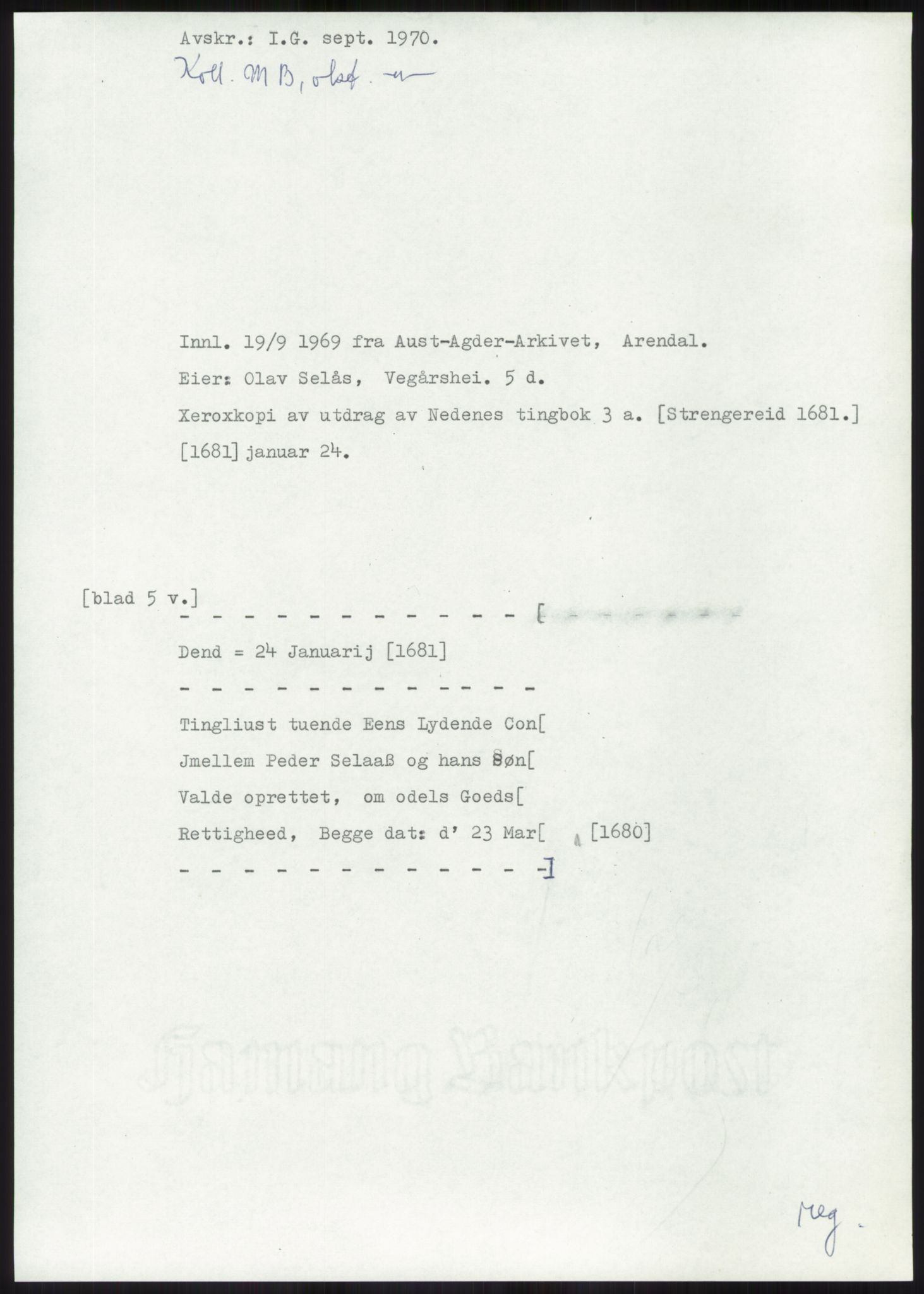 Samlinger til kildeutgivelse, Diplomavskriftsamlingen, RA/EA-4053/H/Ha, p. 1973