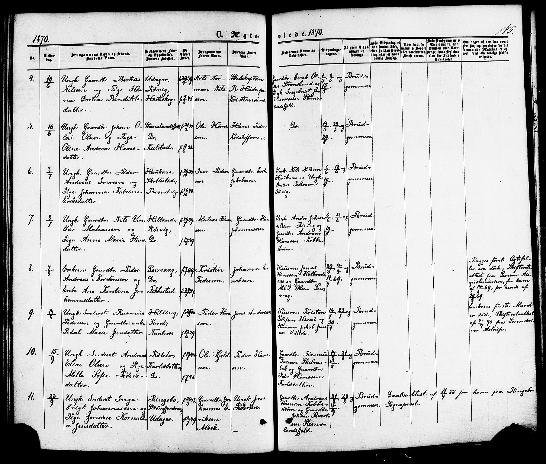 Ministerialprotokoller, klokkerbøker og fødselsregistre - Nordland, SAT/A-1459/859/L0845: Parish register (official) no. 859A05, 1863-1877, p. 185