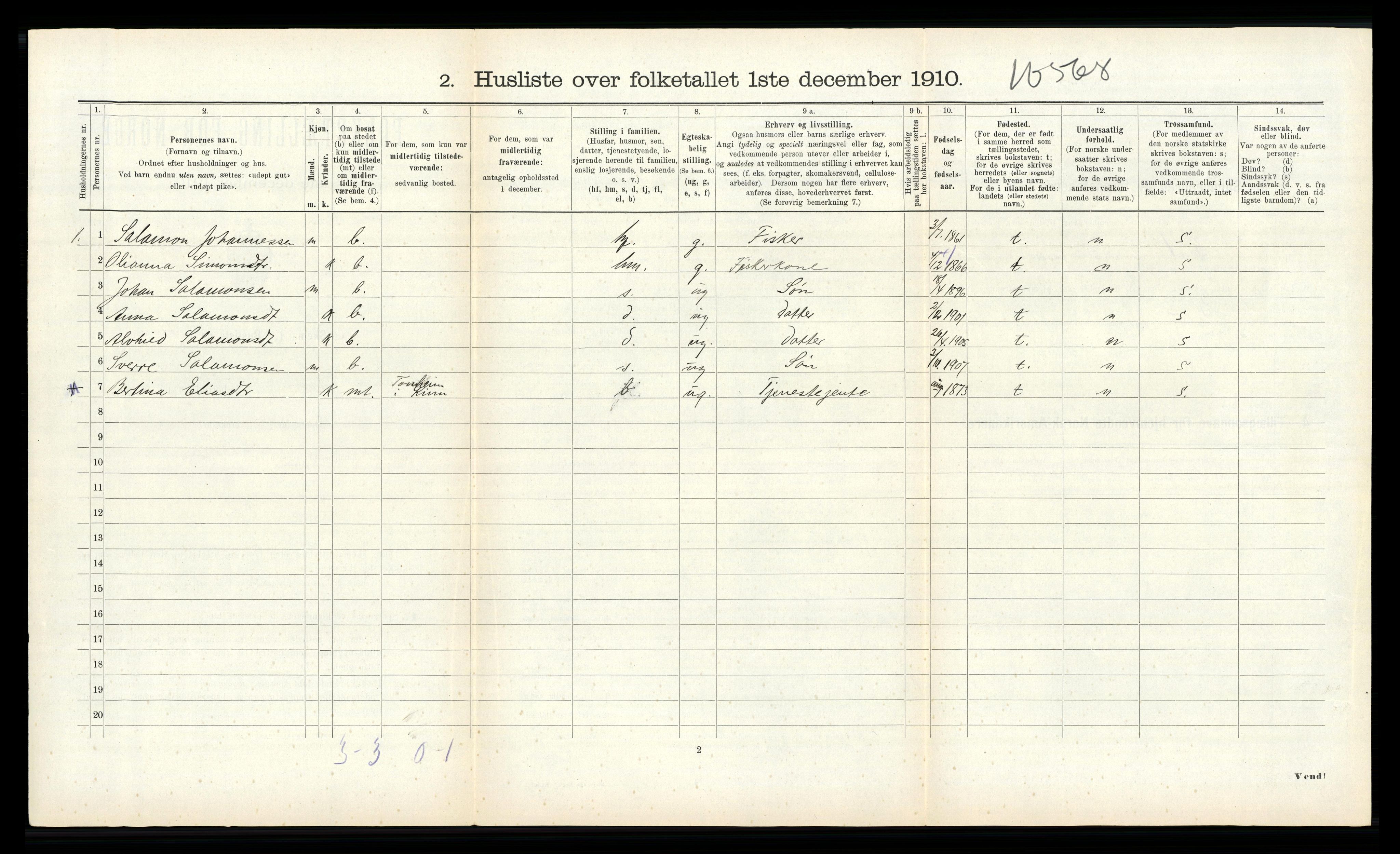 RA, 1910 census for Kinn, 1910, p. 771