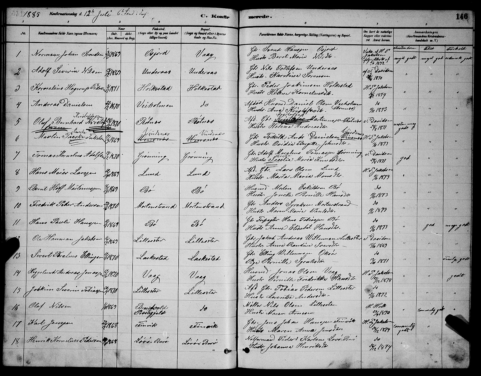 Ministerialprotokoller, klokkerbøker og fødselsregistre - Nordland, AV/SAT-A-1459/855/L0816: Parish register (copy) no. 855C05, 1879-1894, p. 146