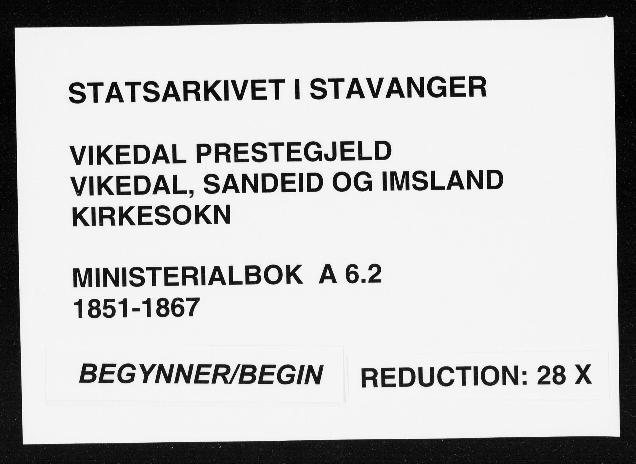 Vikedal sokneprestkontor, SAST/A-101840/01/IV: Parish register (official) no. A 6.2, 1851-1867