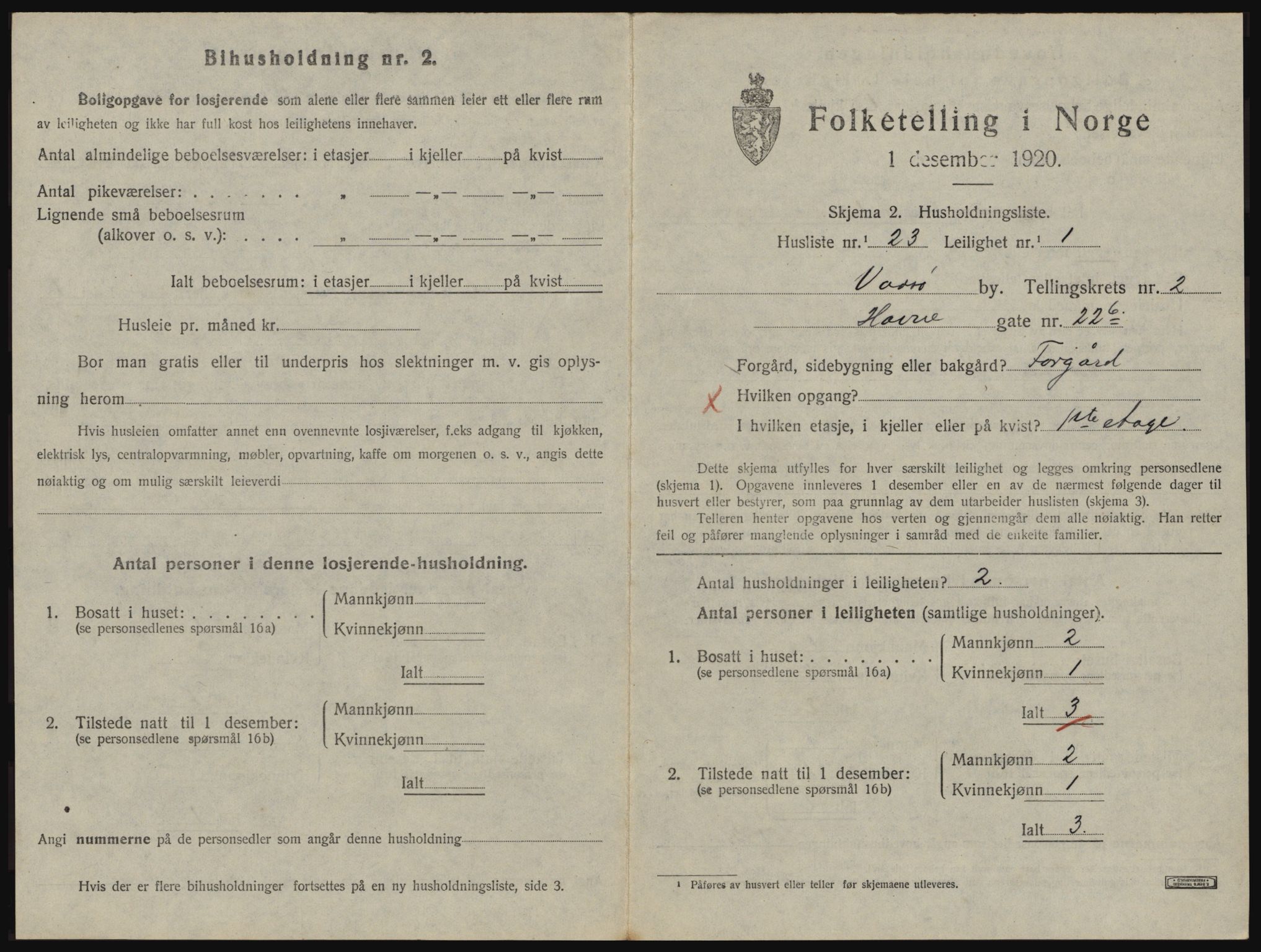 SATØ, 1920 census for Vadsø, 1920, p. 1022