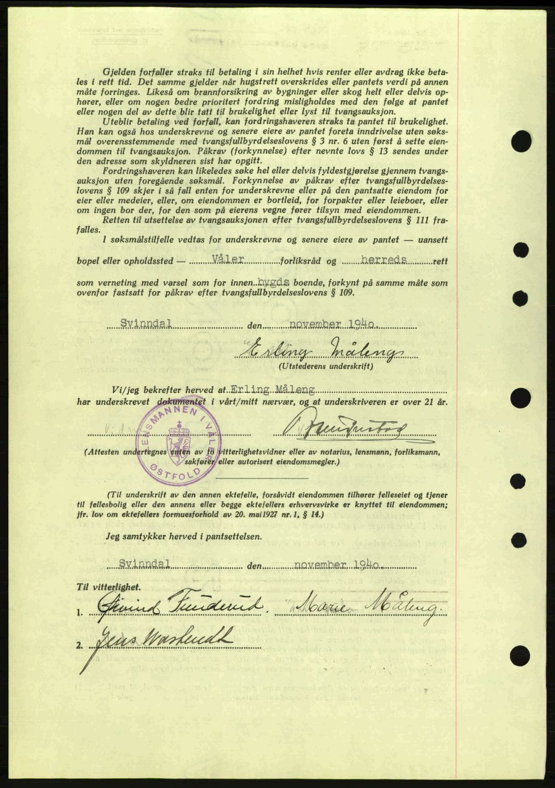 Moss sorenskriveri, SAO/A-10168: Mortgage book no. B10, 1940-1941, Diary no: : 260/1941