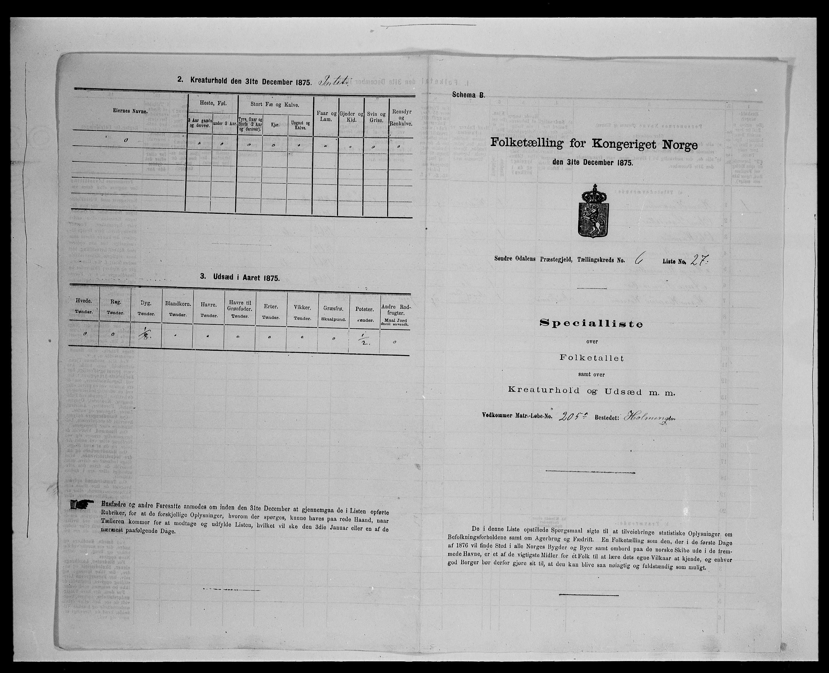 SAH, 1875 census for 0419P Sør-Odal, 1875, p. 649