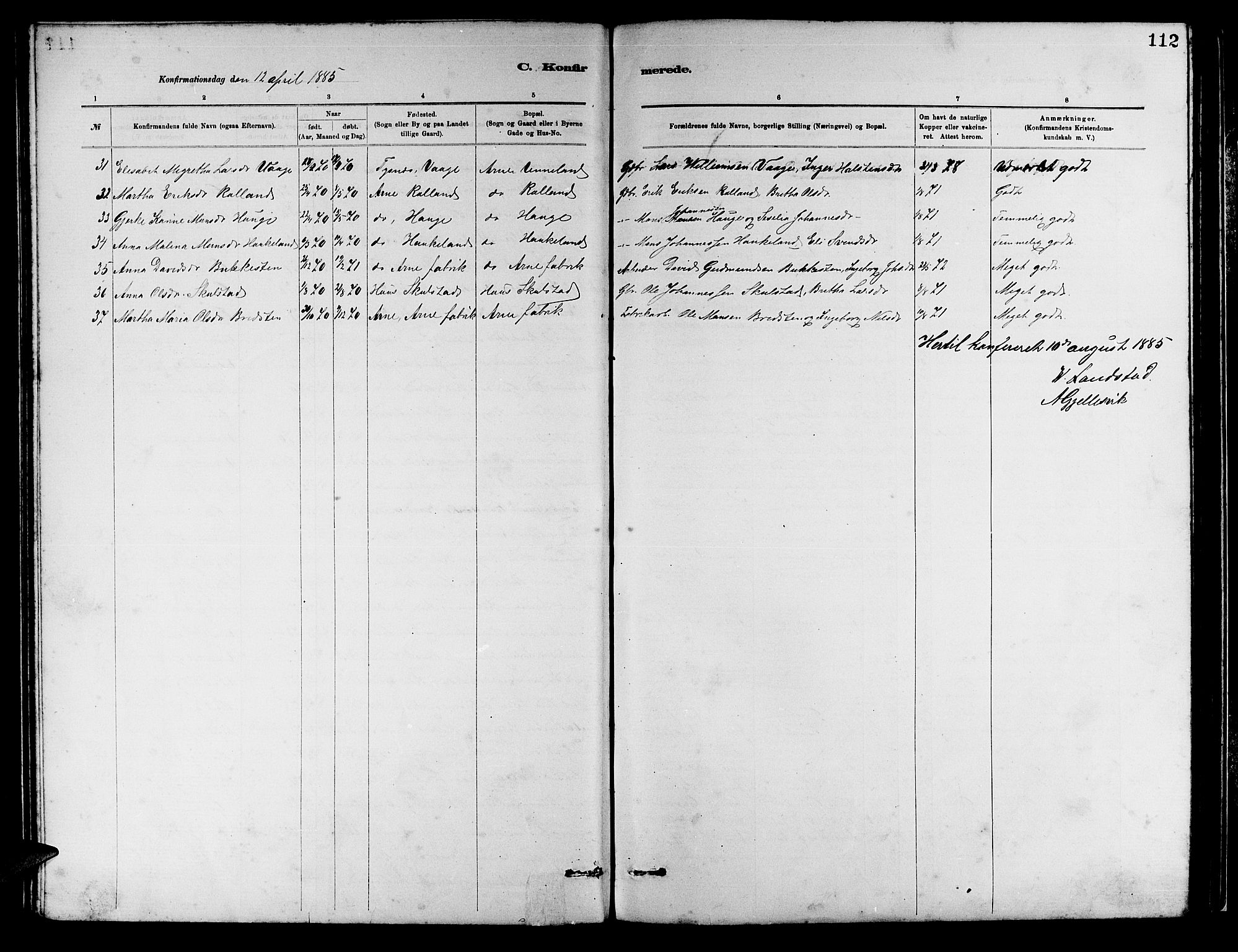 Arna Sokneprestembete, AV/SAB-A-74001/H/Ha/Hab: Parish register (copy) no. A 2, 1878-1887, p. 112