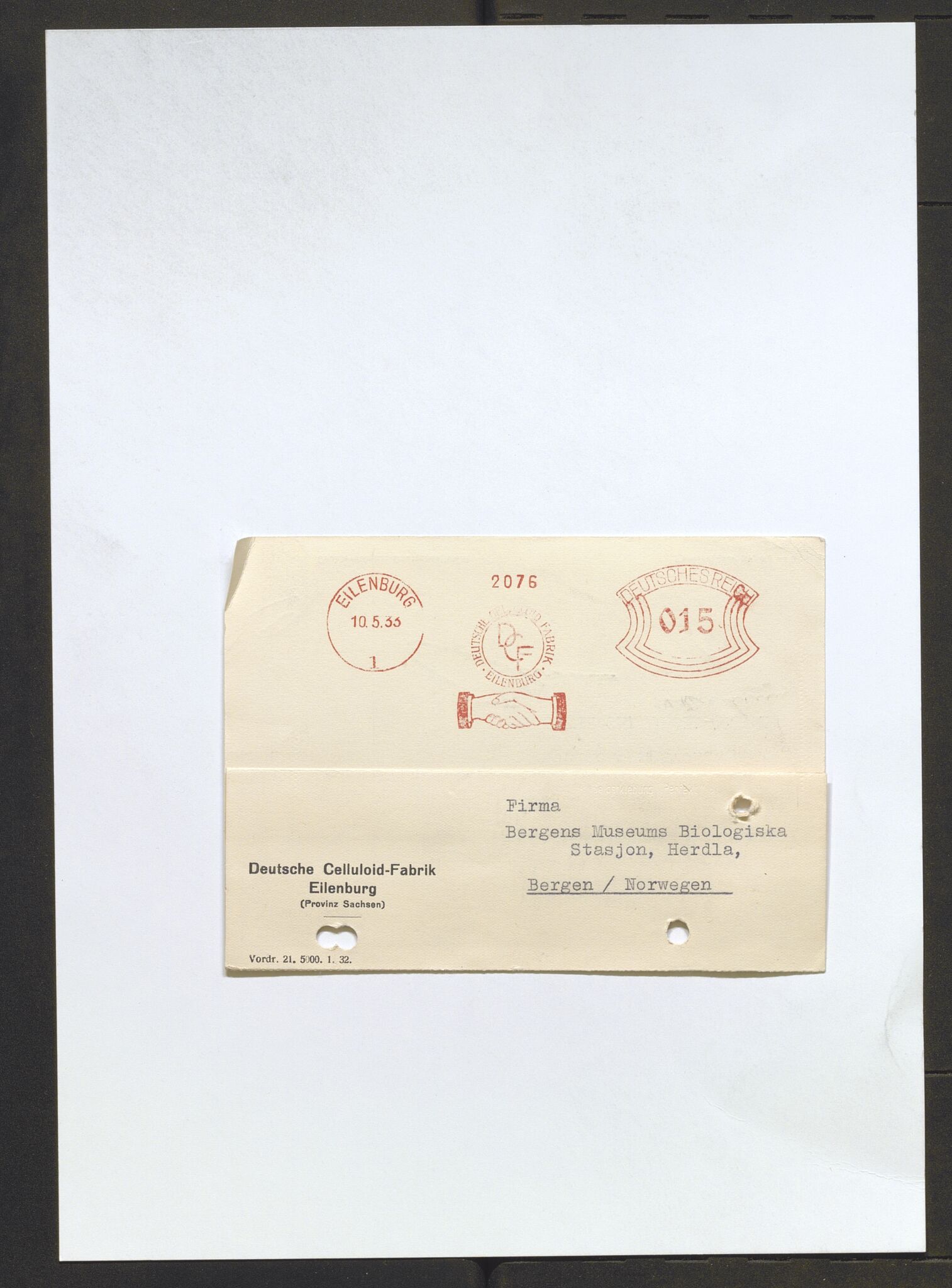 Bergens Museum, AV/SAB-A-17301/13/D/L0002: Korrespondanse , 1928-1940, p. 408