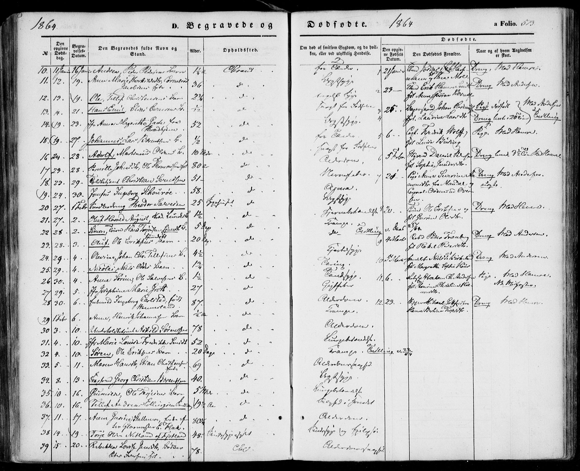 Kristiansand domprosti, SAK/1112-0006/F/Fa/L0014: Parish register (official) no. A 14, 1852-1867, p. 513