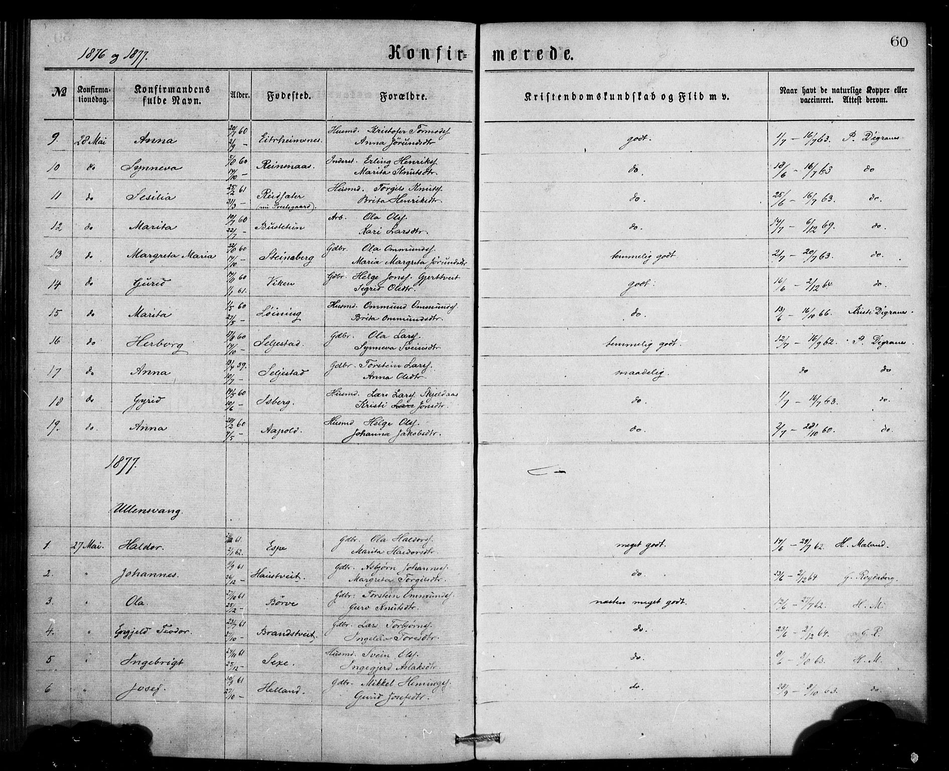 Ullensvang sokneprestembete, SAB/A-78701/H/Haa: Parish register (official) no. A 13, 1867-1879, p. 60