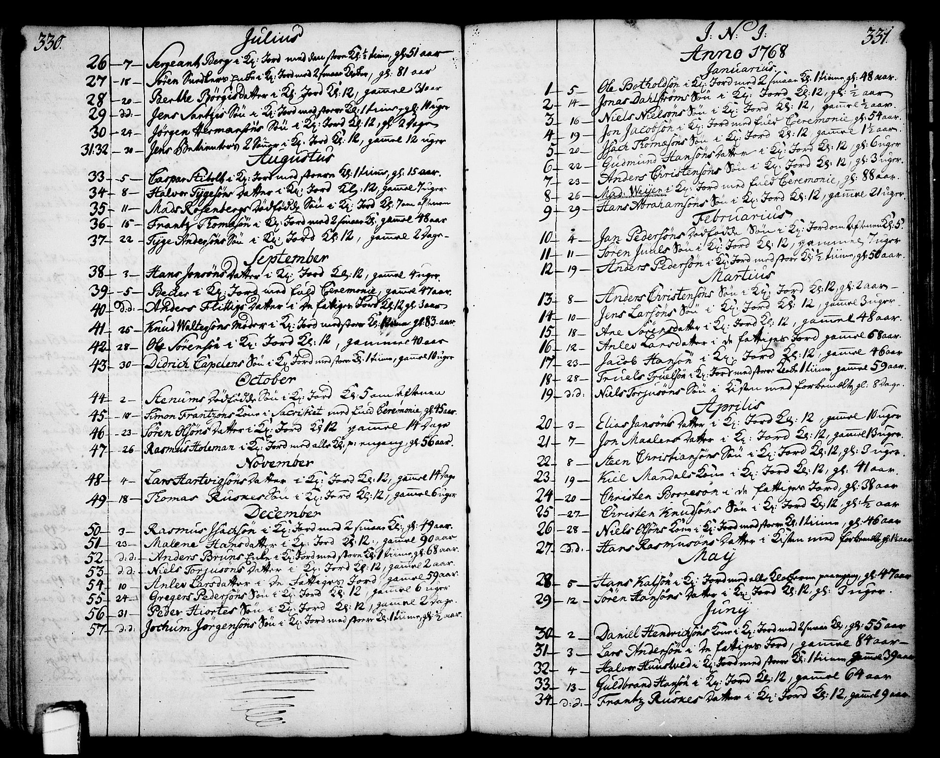 Skien kirkebøker, SAKO/A-302/F/Fa/L0003: Parish register (official) no. 3, 1755-1791, p. 330-331