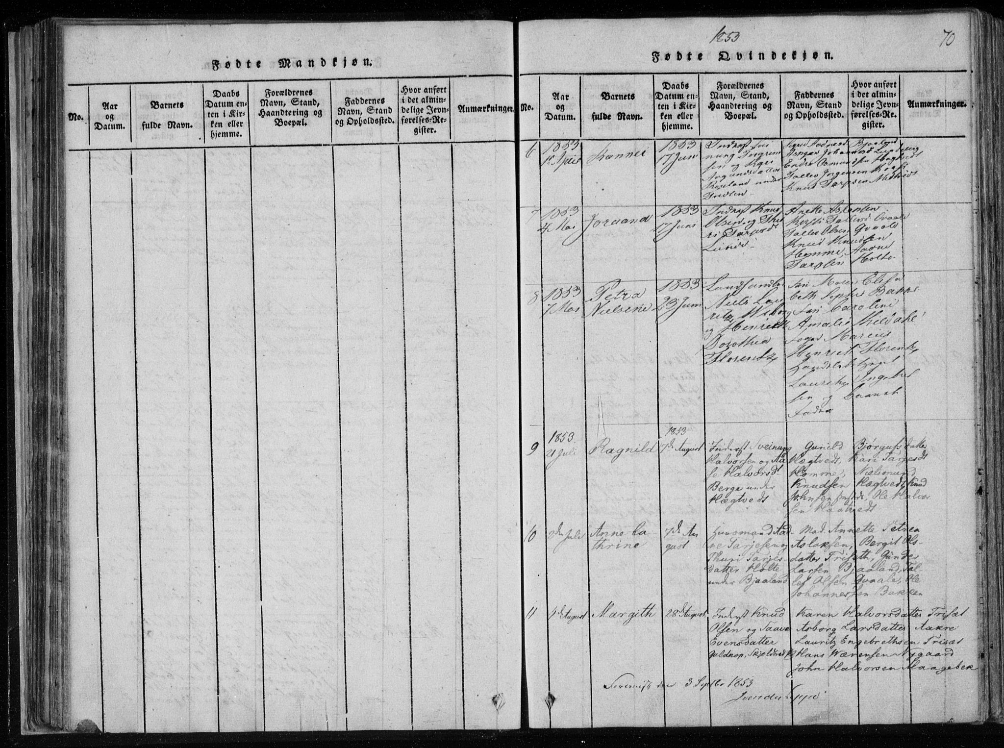 Lårdal kirkebøker, AV/SAKO-A-284/F/Fa/L0005: Parish register (official) no. I 5, 1815-1860, p. 70